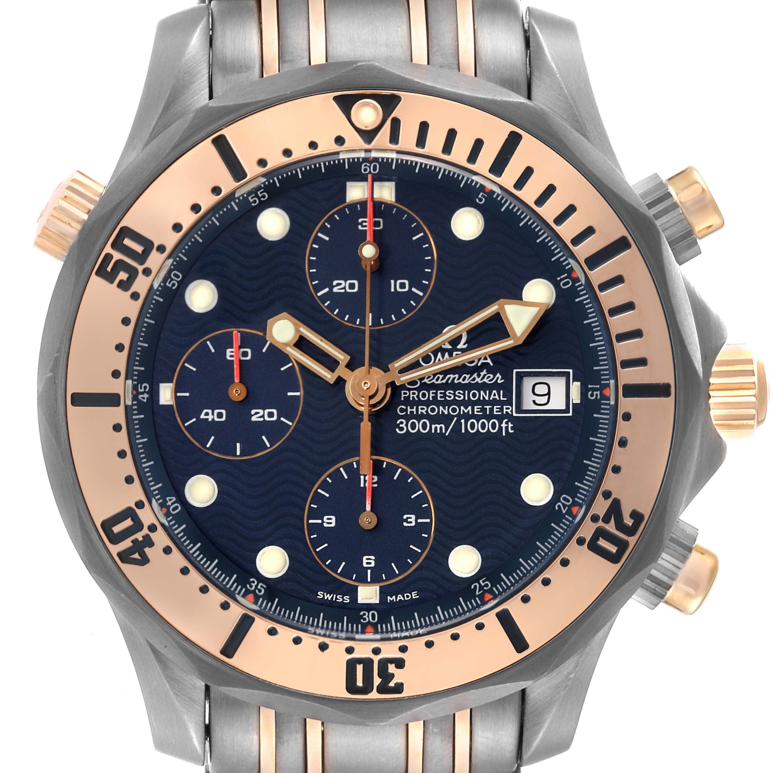 Omega Seamaster 41mm Titanium Rose Gold Mens Watch 2296.80.00