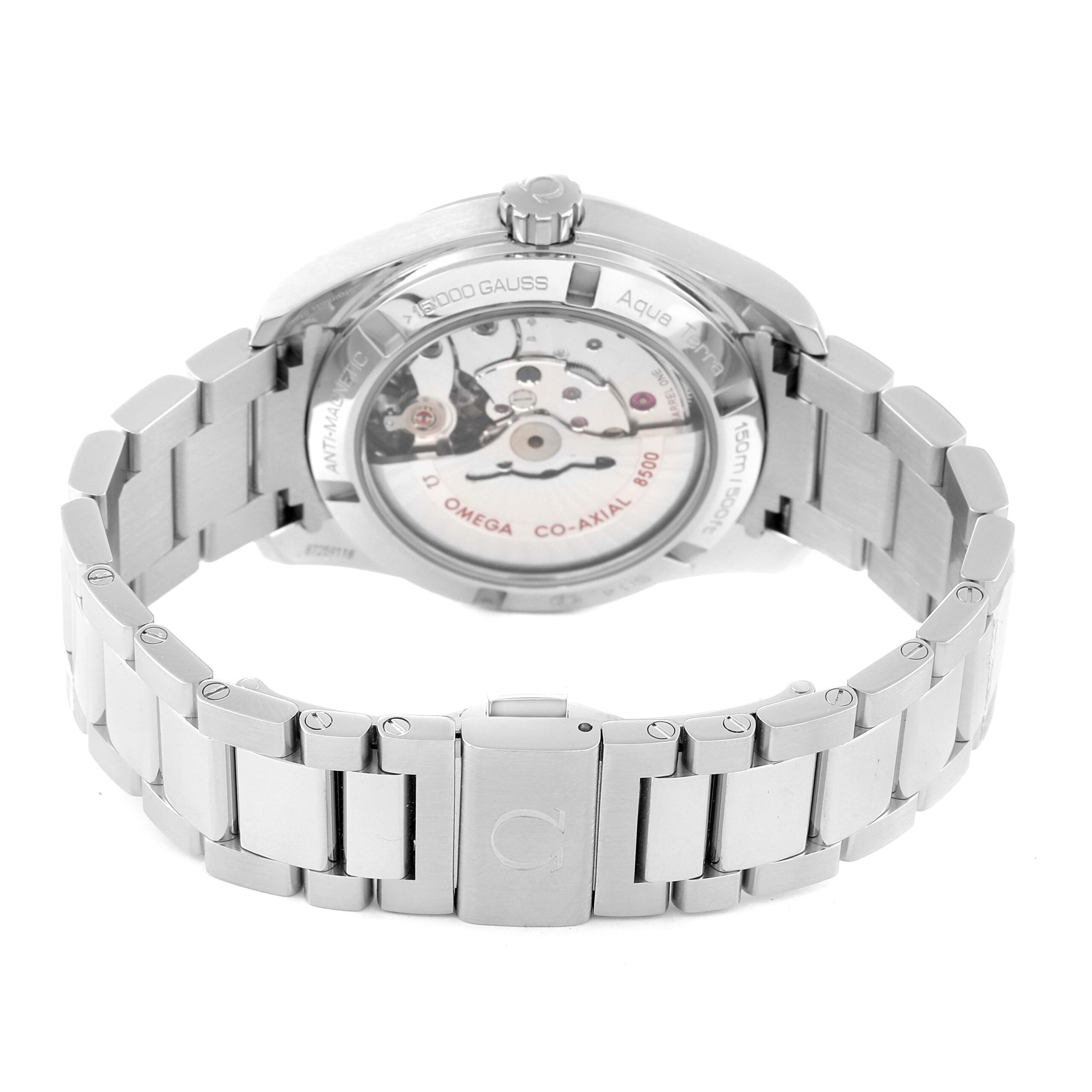 Omega Aqua Terra Steel Mother of Pearl Diamond Mens Watch 231.10.39.21.55.002 Box Card