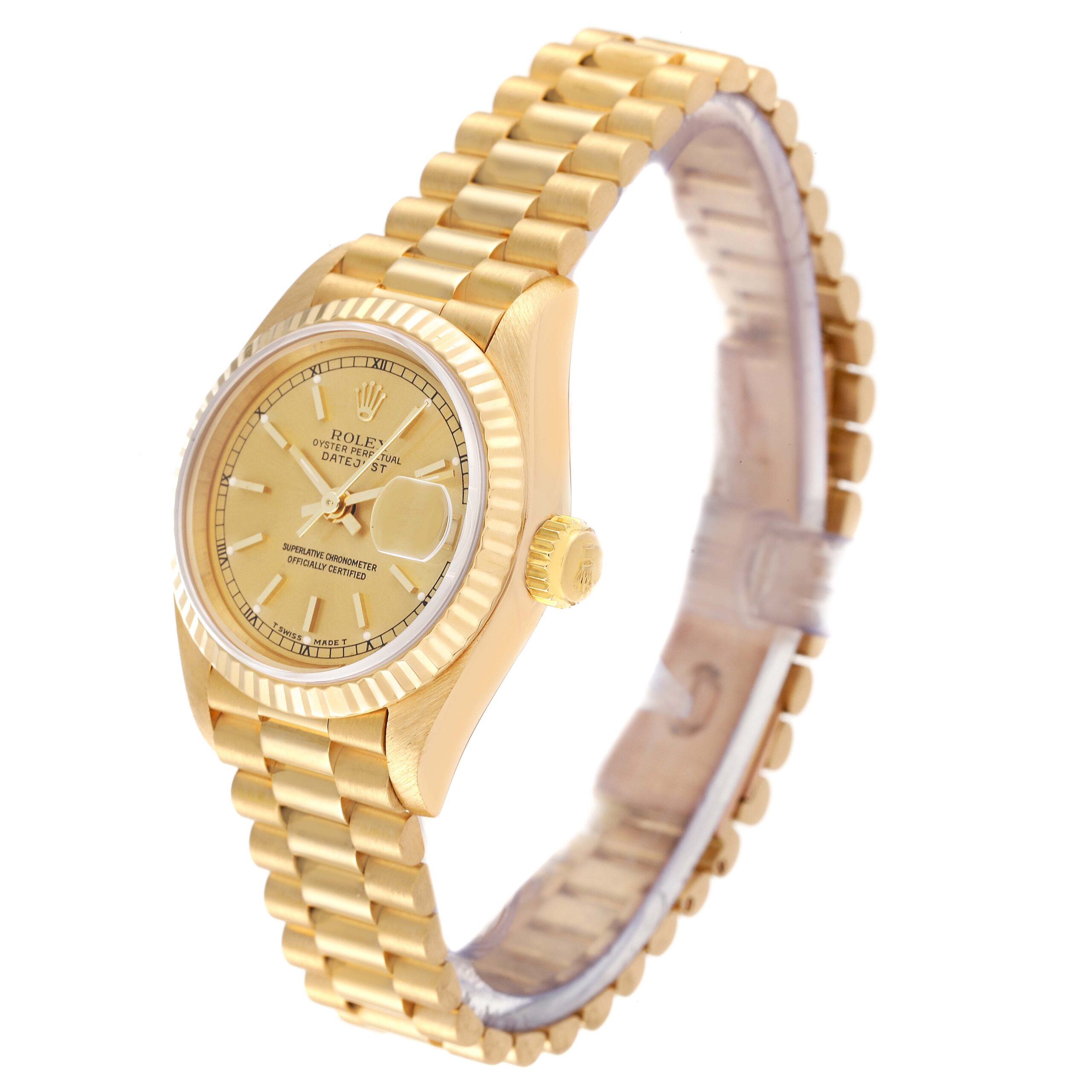 Rolex Datejust President Yellow Gold Champagne Dial Ladies Watch 69178