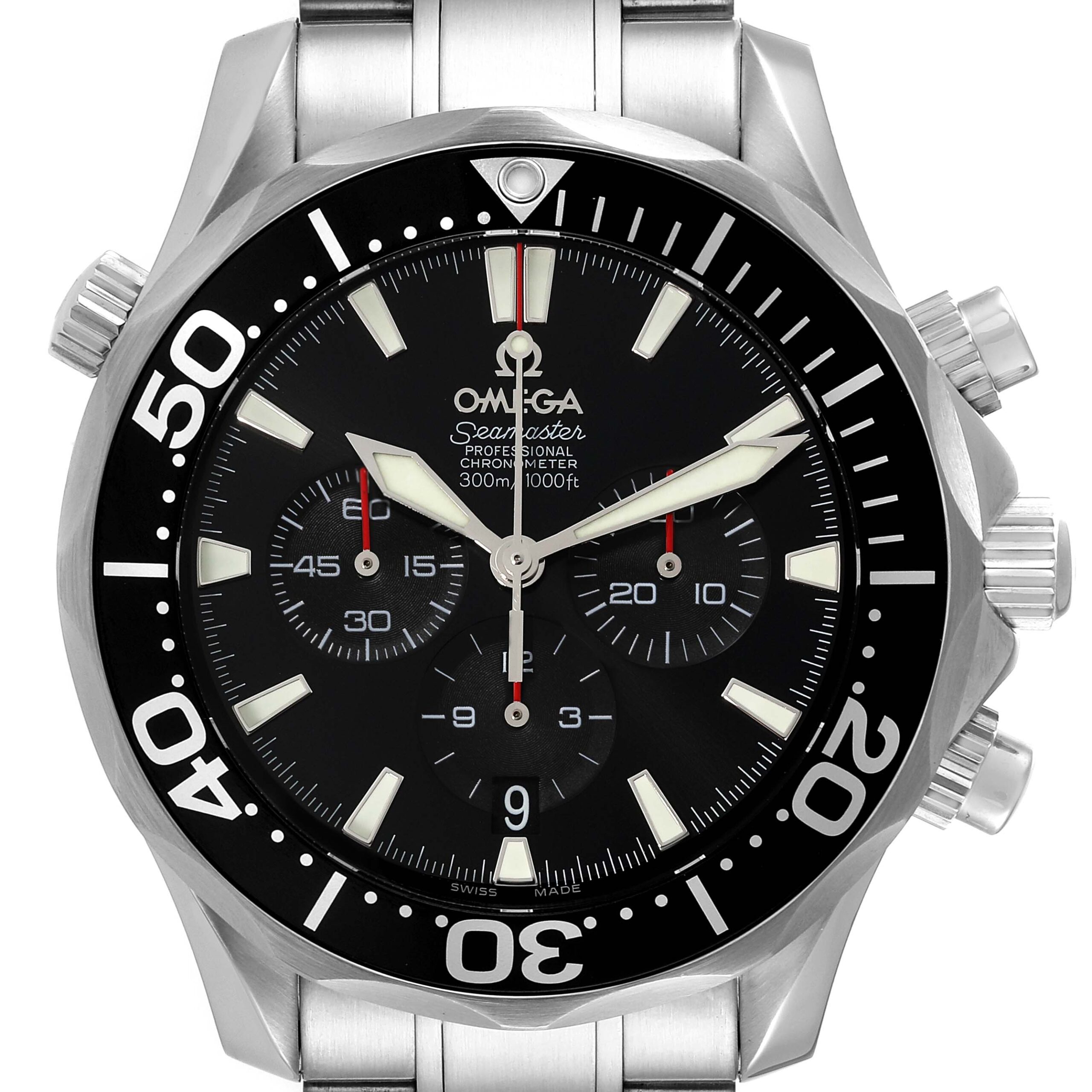 Omega Seamaster Chronograph Black Dial Steel Mens Watch 2594.52.00