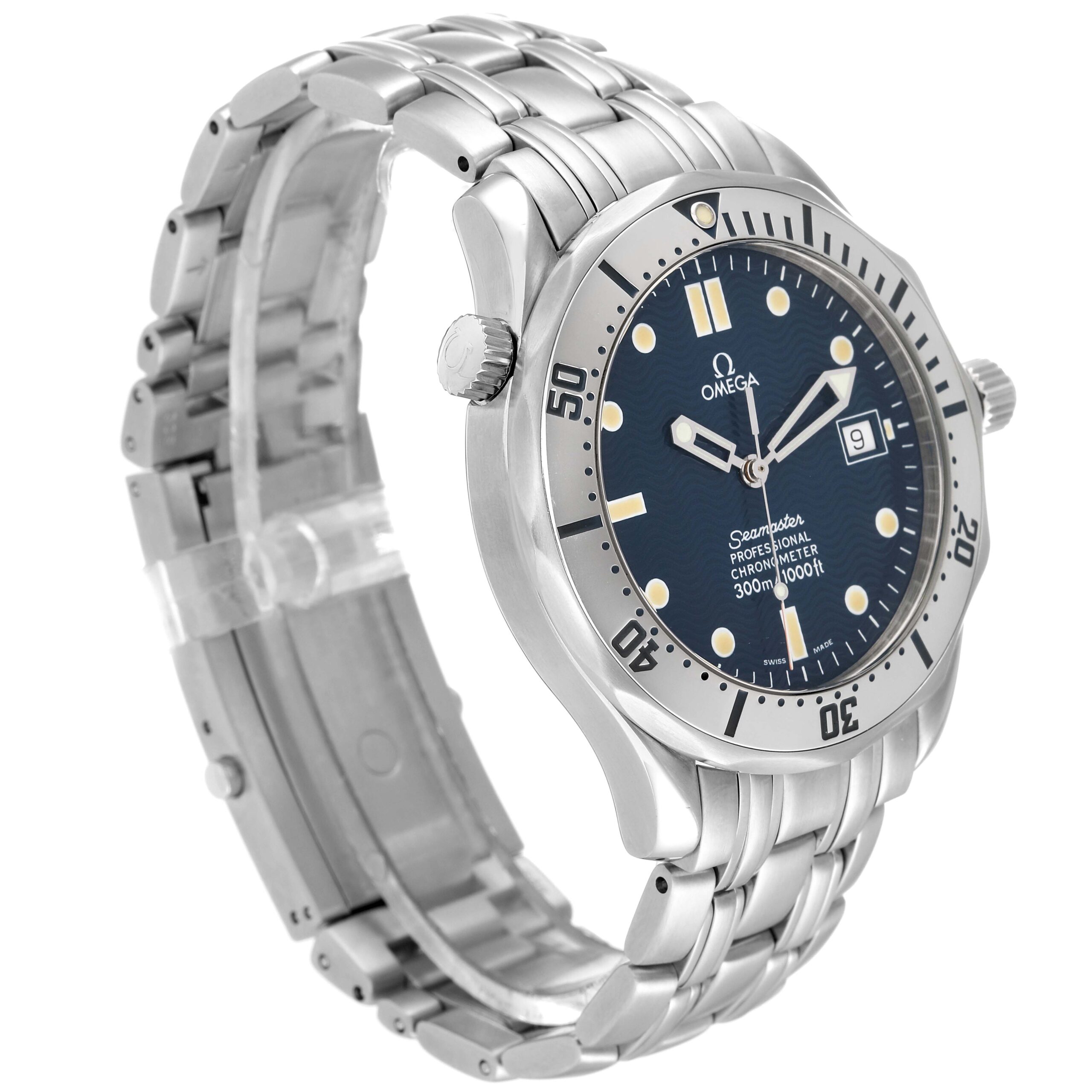 Omega Seamaster Diver 300M Blue Wave Decor Dial Steel Mens Watch 2532.80.00