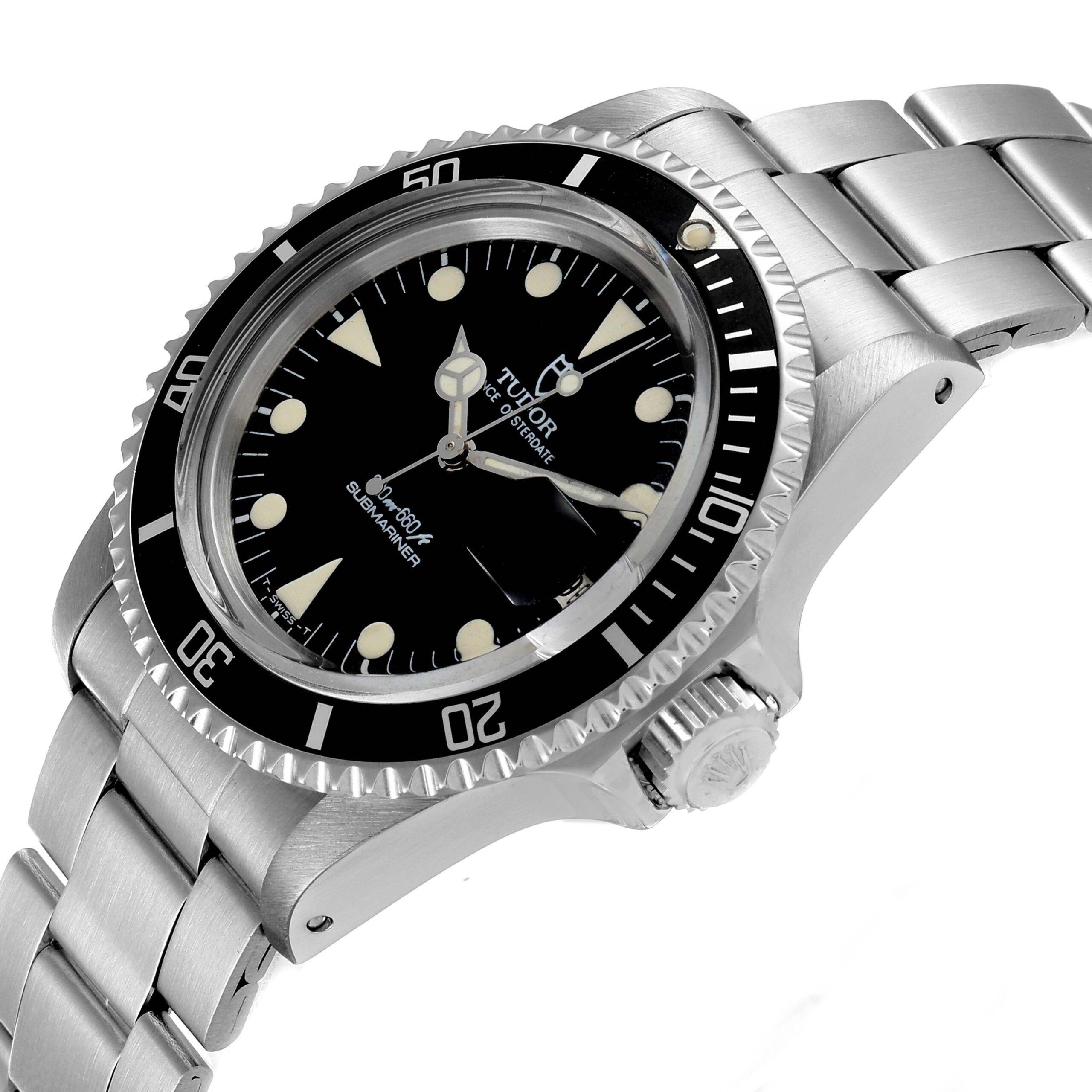 Tudor Submariner Prince Oysterdate Black Dial Steel Mens Watch 76100