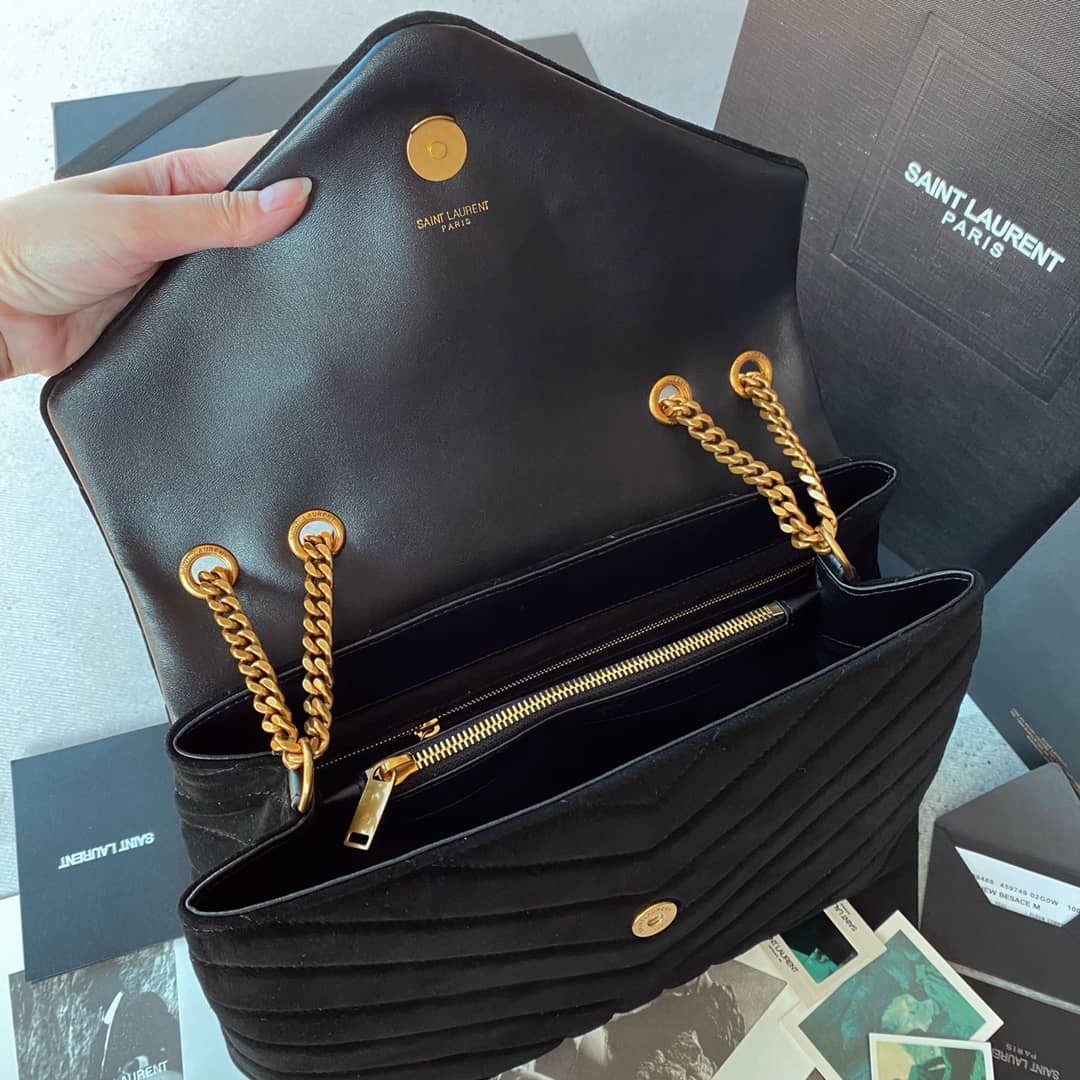 Saint Laurent Bag Dupe Loulou Monogram Quilted Velvet Shoulder Bag