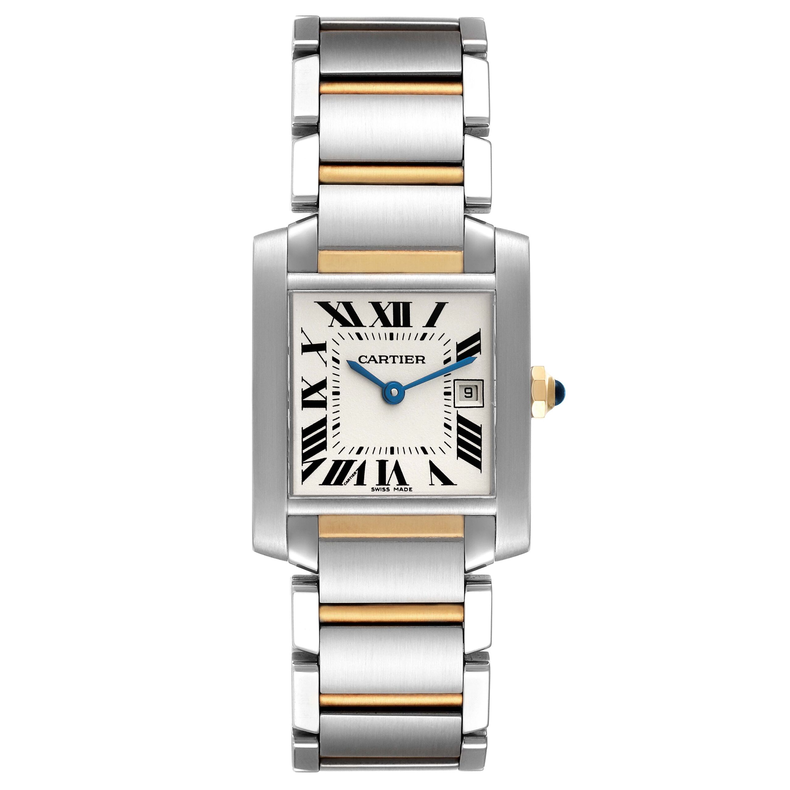 Cartier Tank Francaise Midsize Steel Yellow Gold Ladies Watch W51012Q4 Box Papers