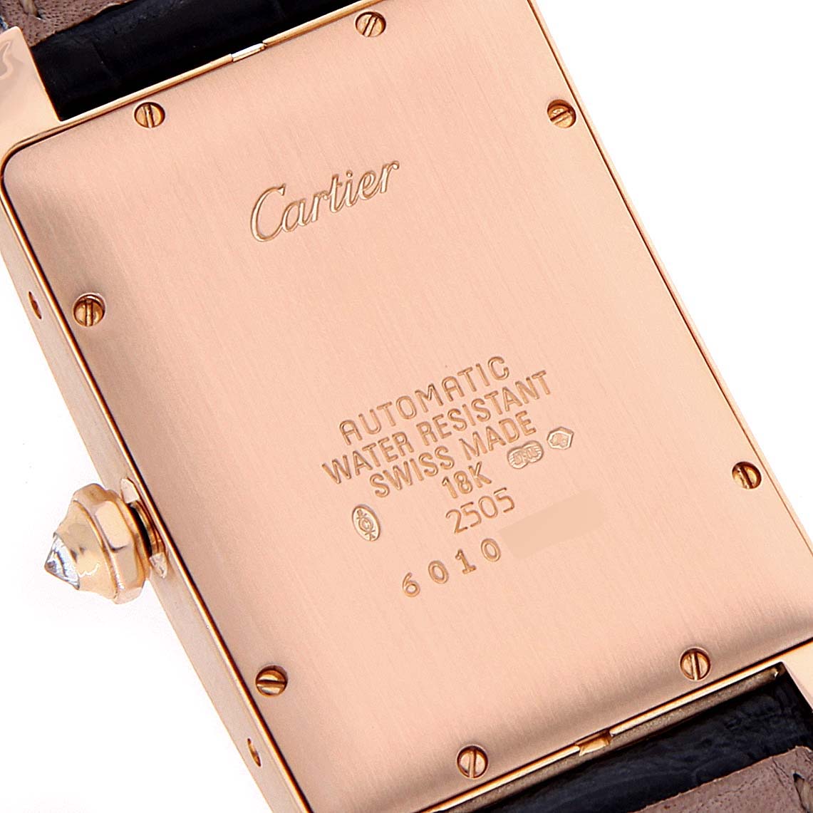 Cartier Tank Americaine Large Rose Gold Diamond Mens Watch WB704851