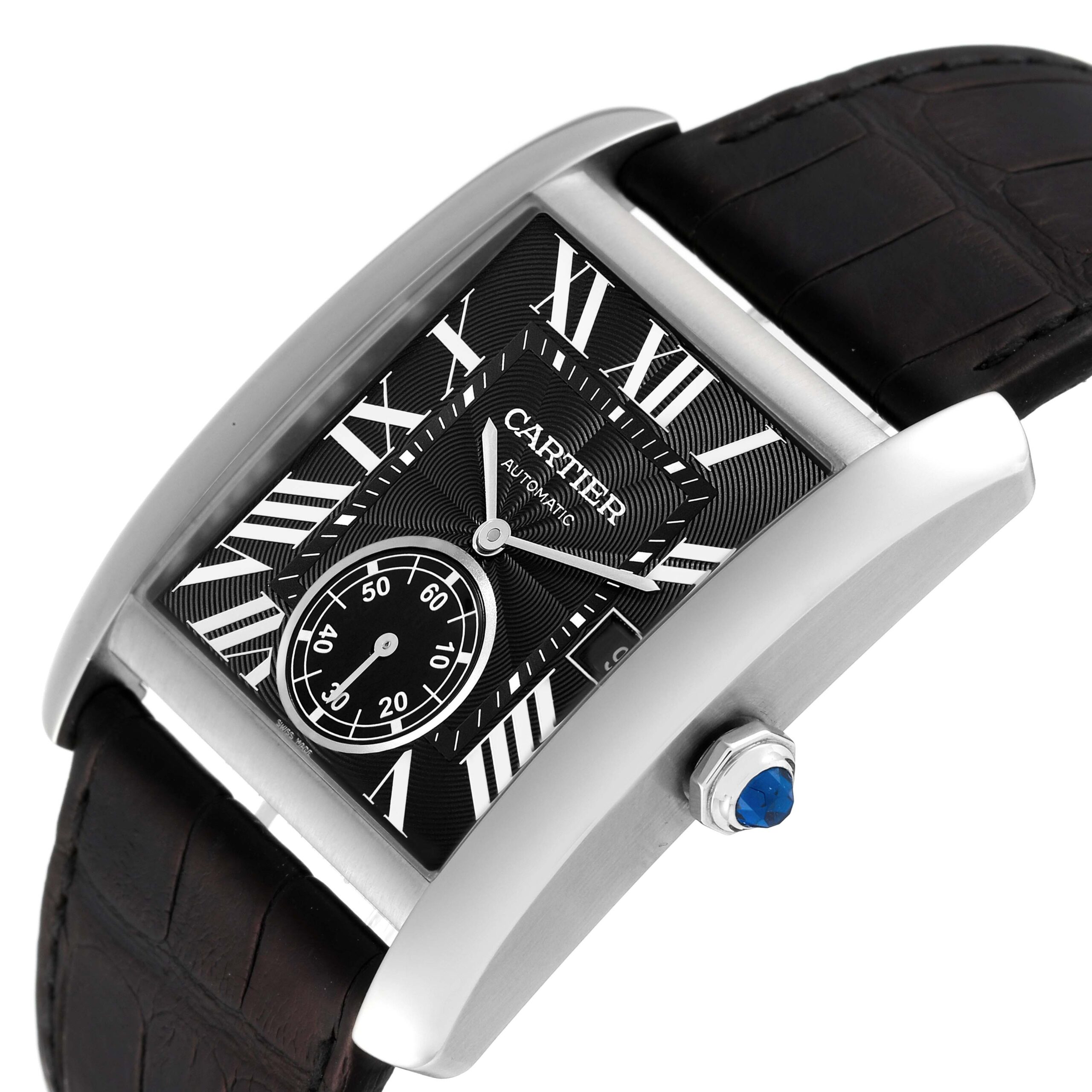 Cartier Tank MC Black Dial Automatic Mens Watch W5330004 Box Papers