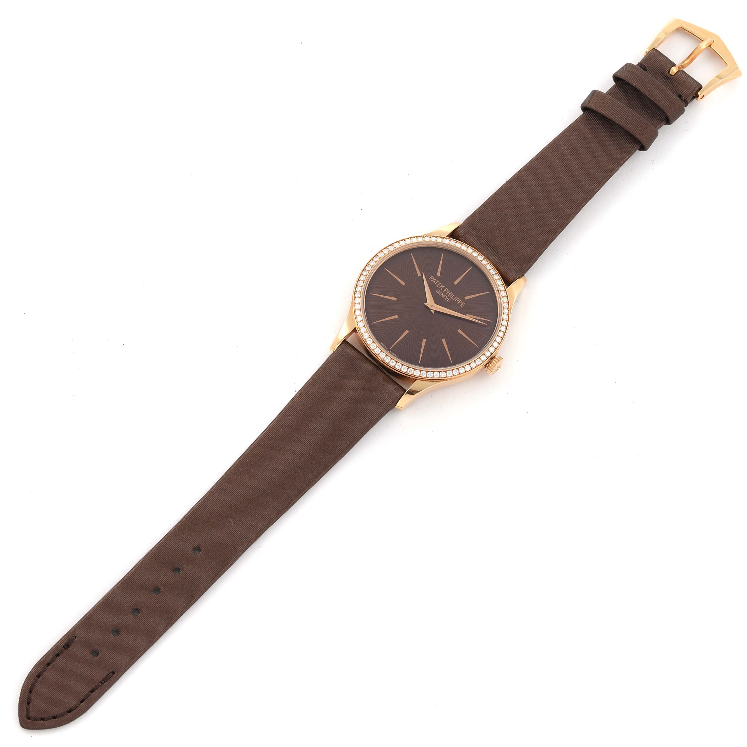 Patek Philippe Calatrava Rose Gold Brown Dial Ladies Watch 4897R