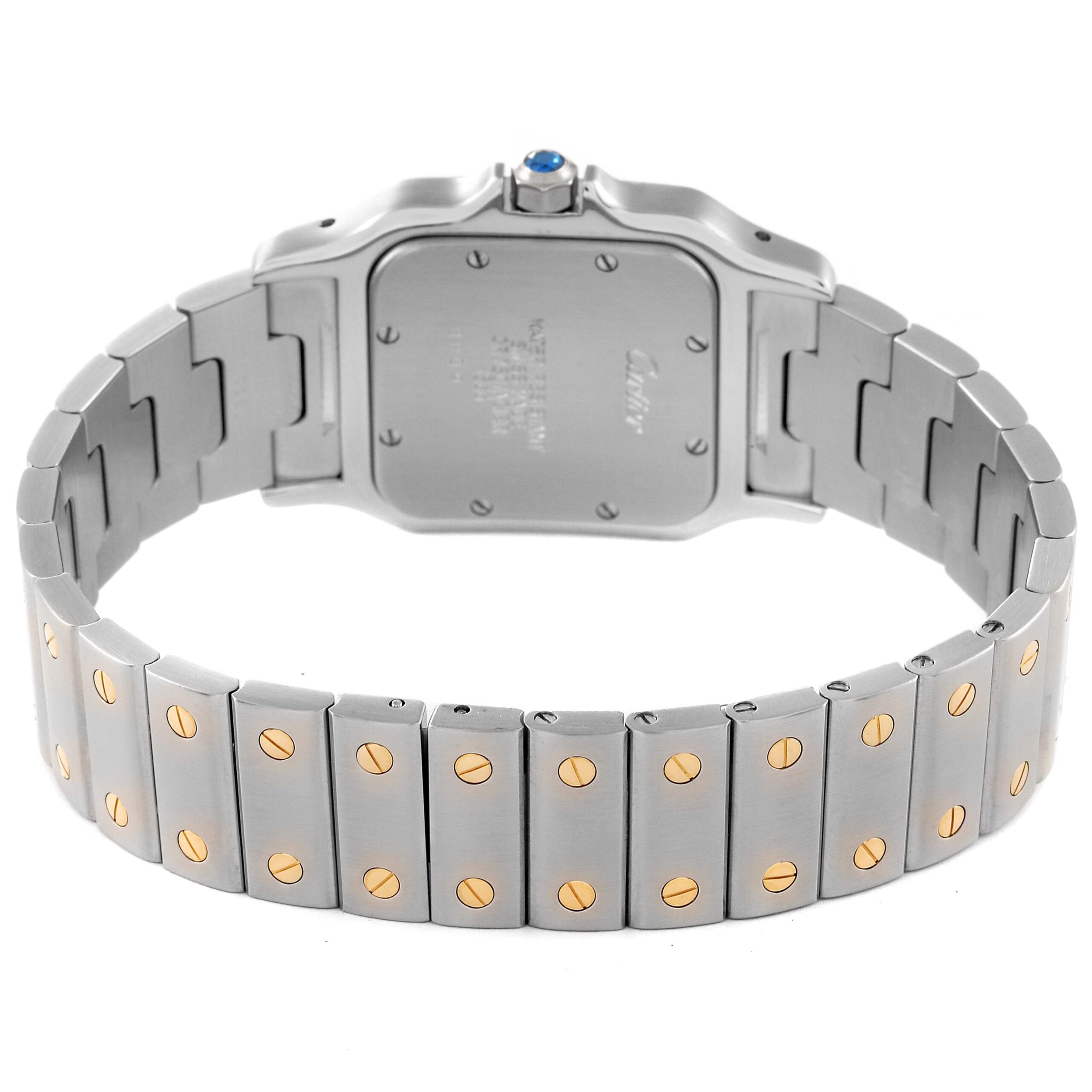 Cartier Santos Galbee Large Steel Yellow Gold Mens Watch W20011C4