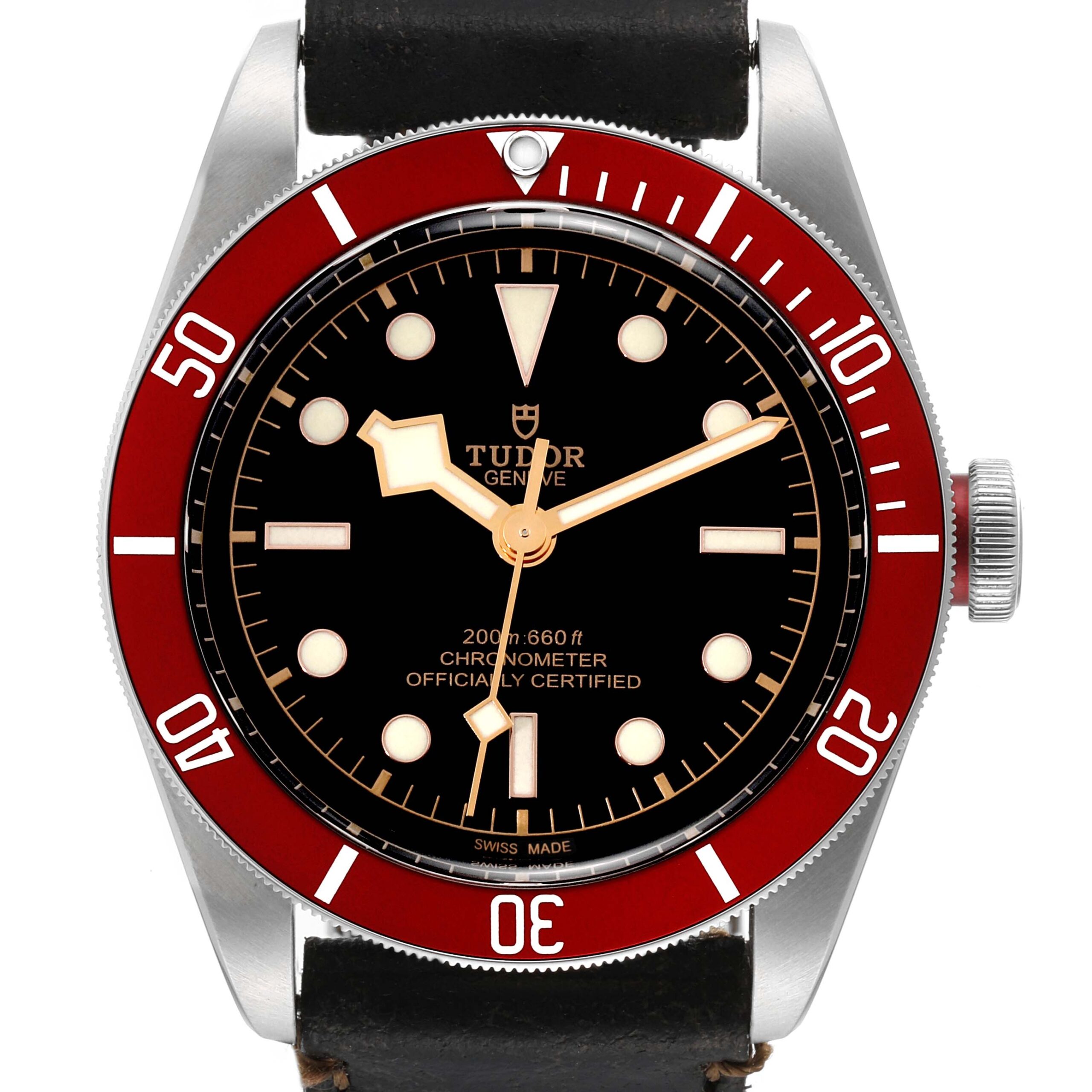 Tudor Heritage Black Bay Burgundy Bezel Steel Mens Watch 79230 Box Card