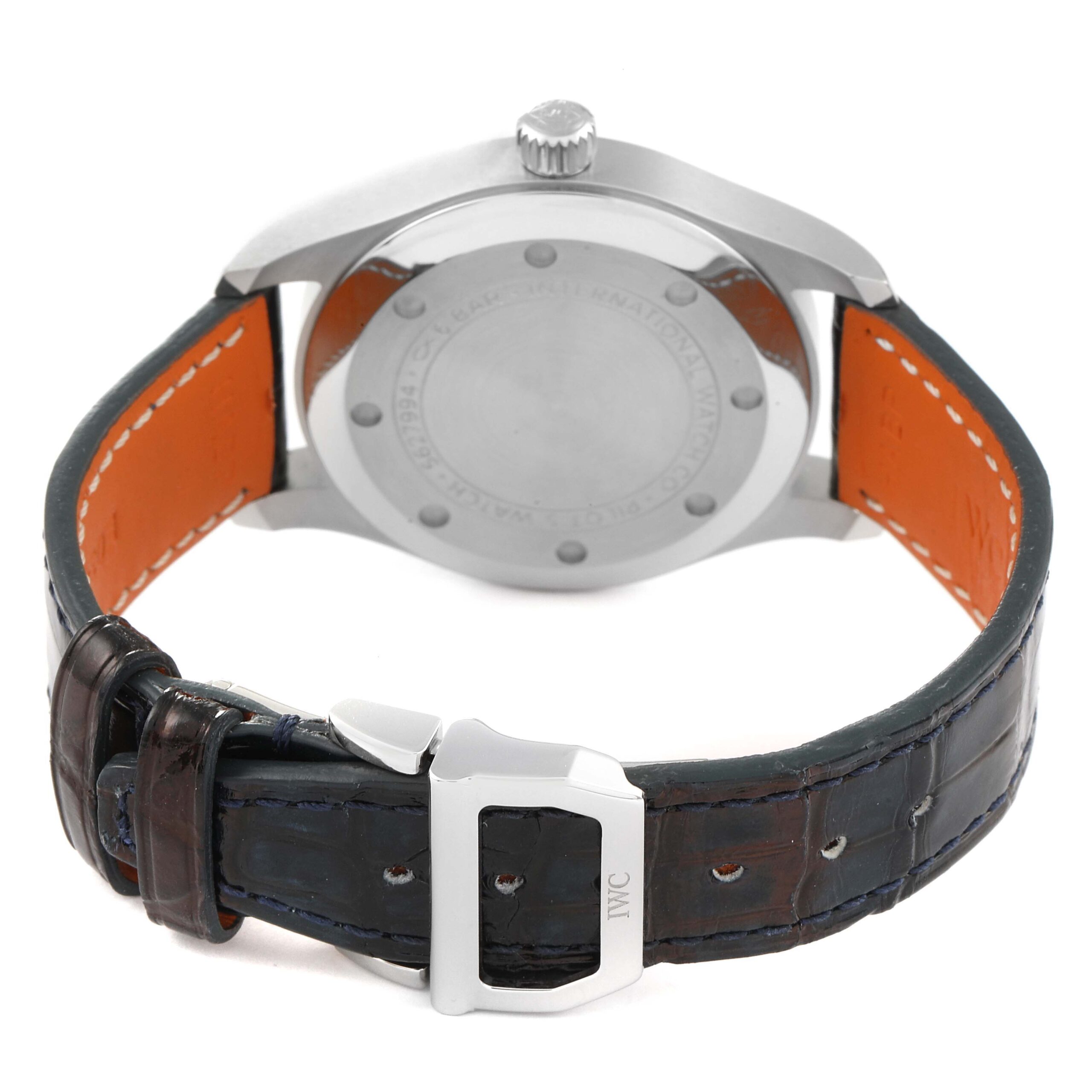 IWC Pilots Midsize Blue Dial Steel Mens Watch IW324008 Box Card Unworn