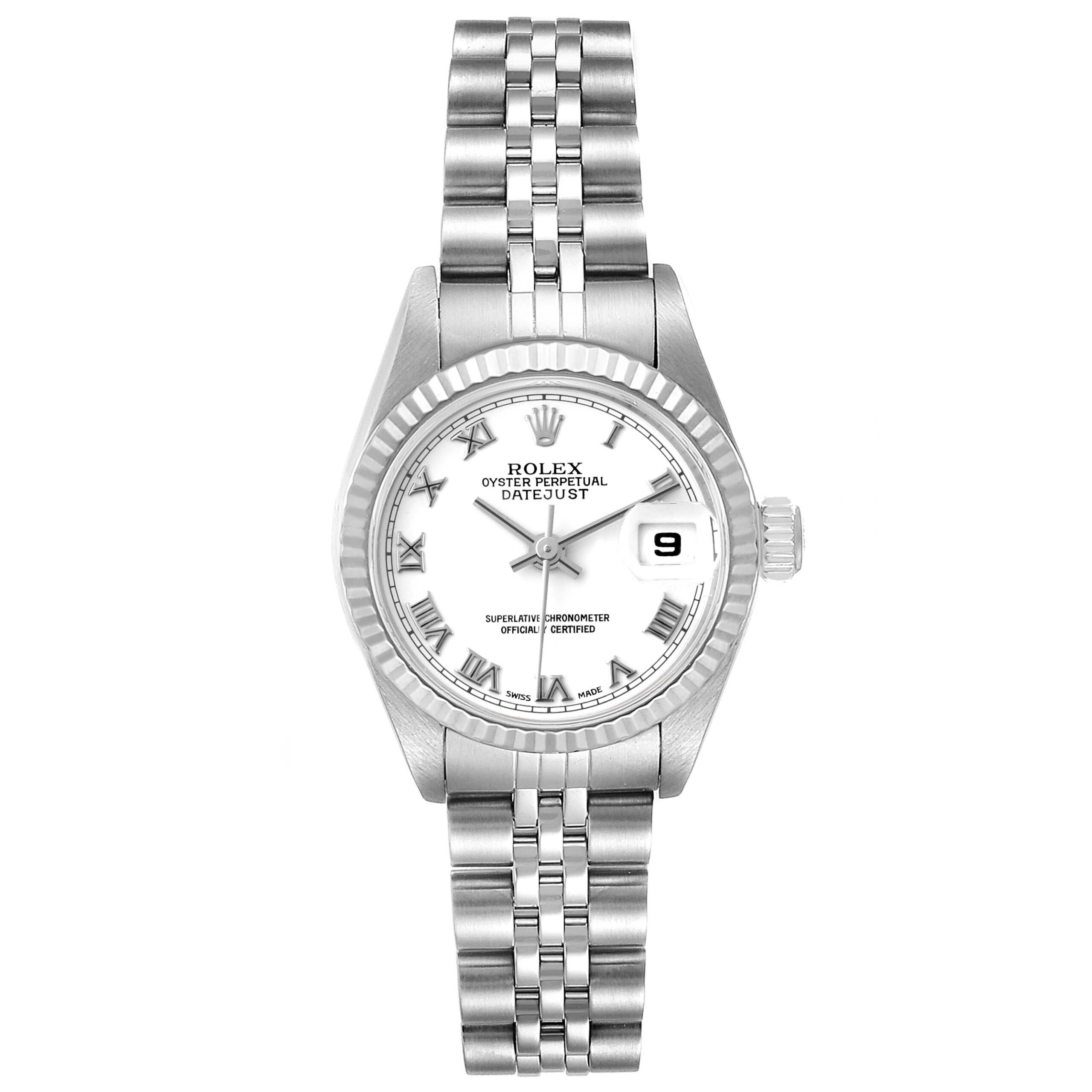 Rolex Datejust Steel White Gold White Dial Ladies Watch 79174