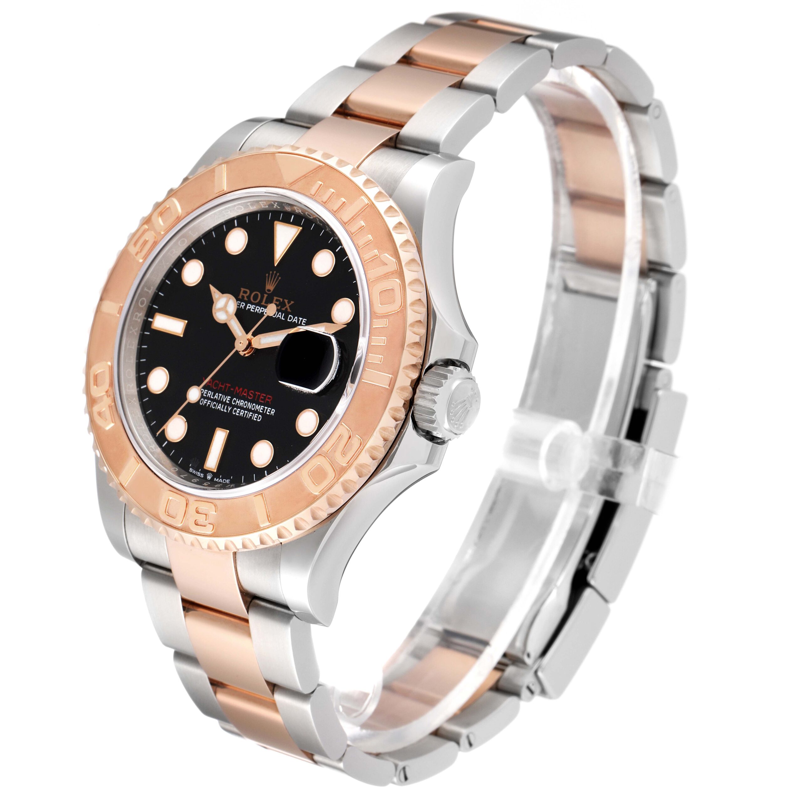 Rolex Yachtmaster Rose Gold Steel Black Dial Mens Watch 126621 Unworn