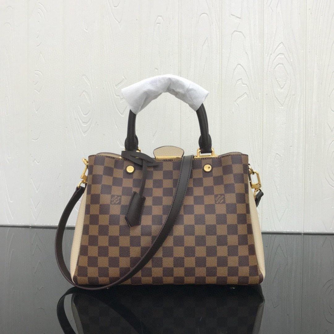 LV N41675 Louis Vuitton Brittany BB Tote Damier Ebene N44020 Beige