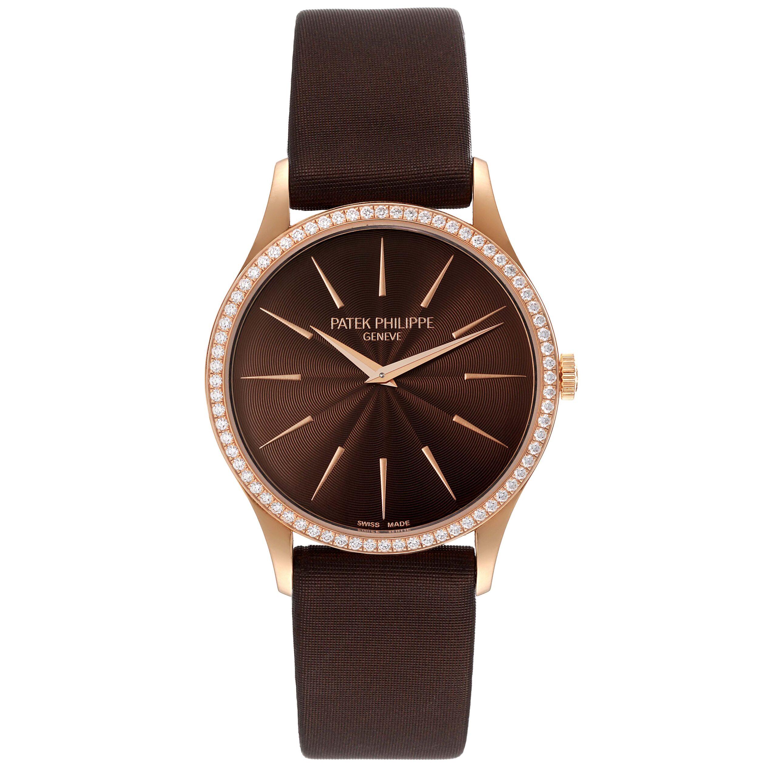 Patek Philippe Calatrava Rose Gold Brown Dial Ladies Watch 4897R