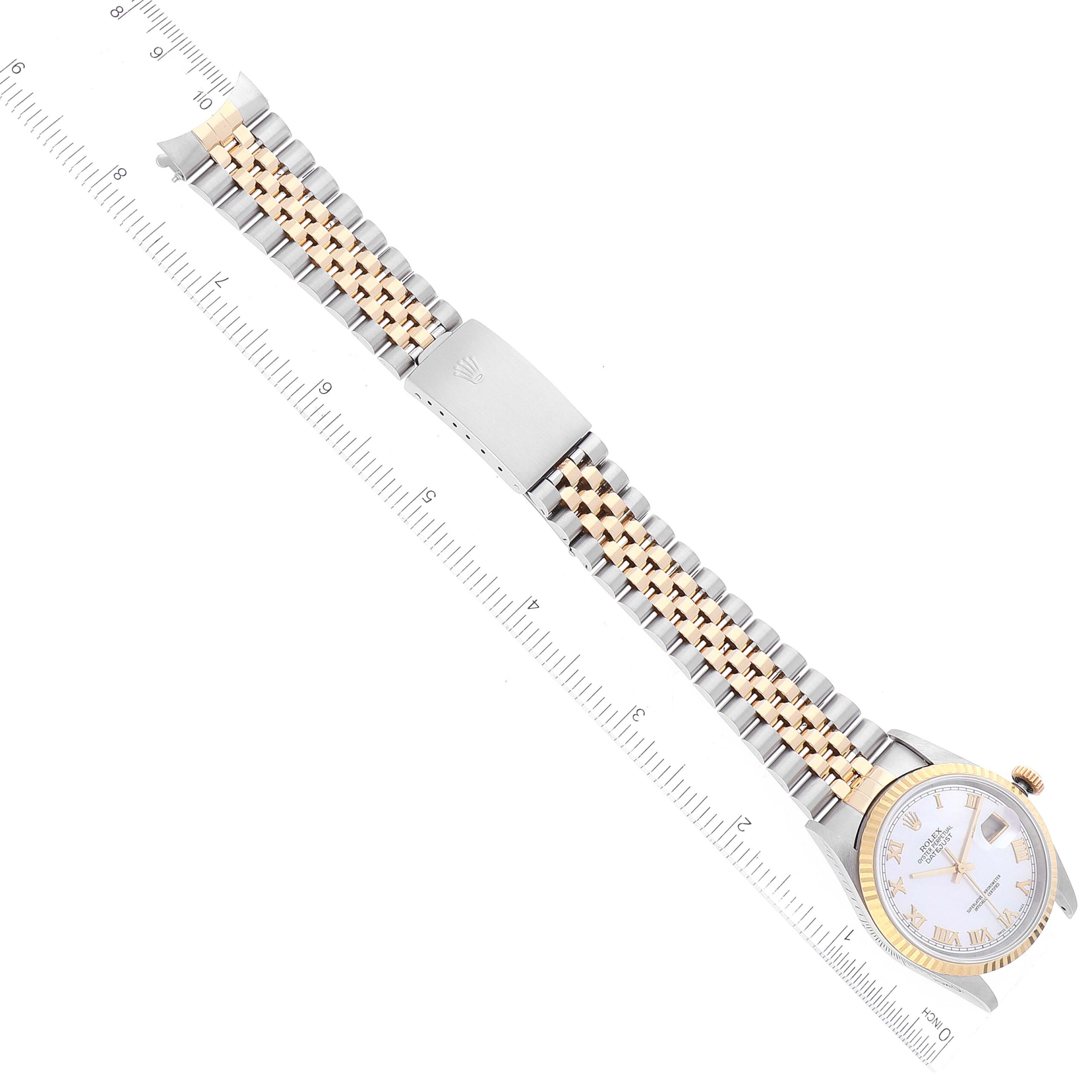 Rolex Datejust Steel Yellow Gold Mother of Pearl Dial Mens Watch 16233