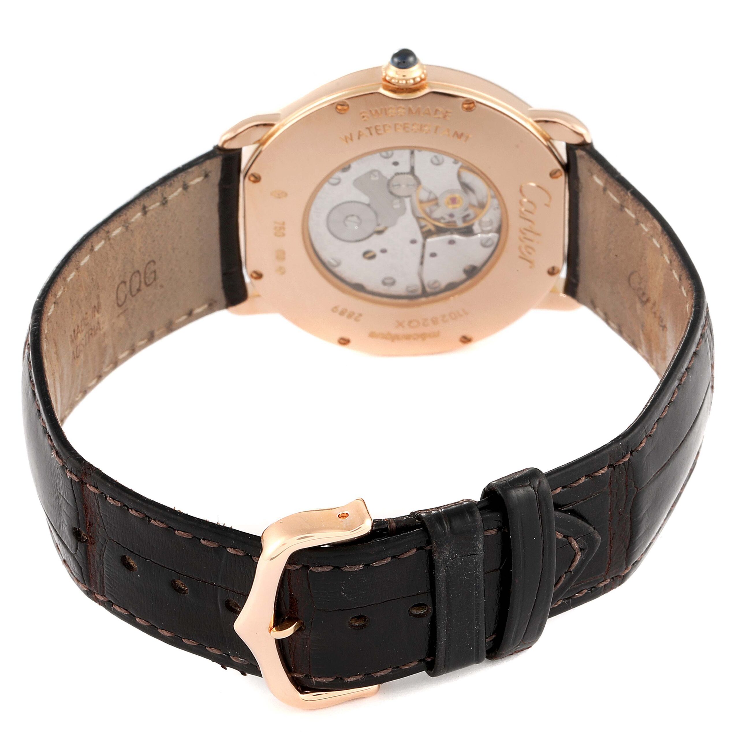 Cartier Ronde Louis Rose Gold Silver Dial Mens Watch W6800251