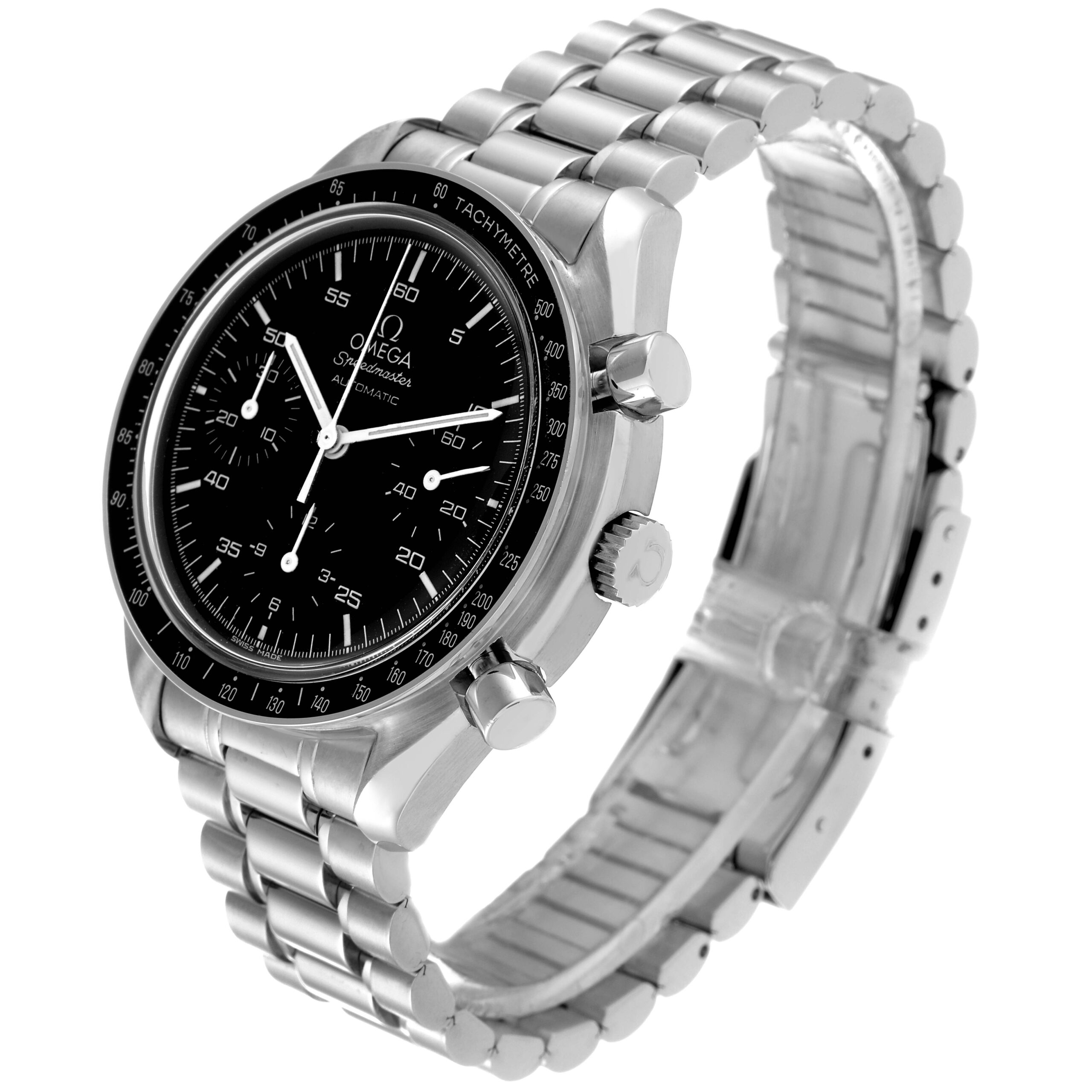 Omega Speedmaster Reduced Hesalite Chronograph Steel Mens Watch 3510.50.00
