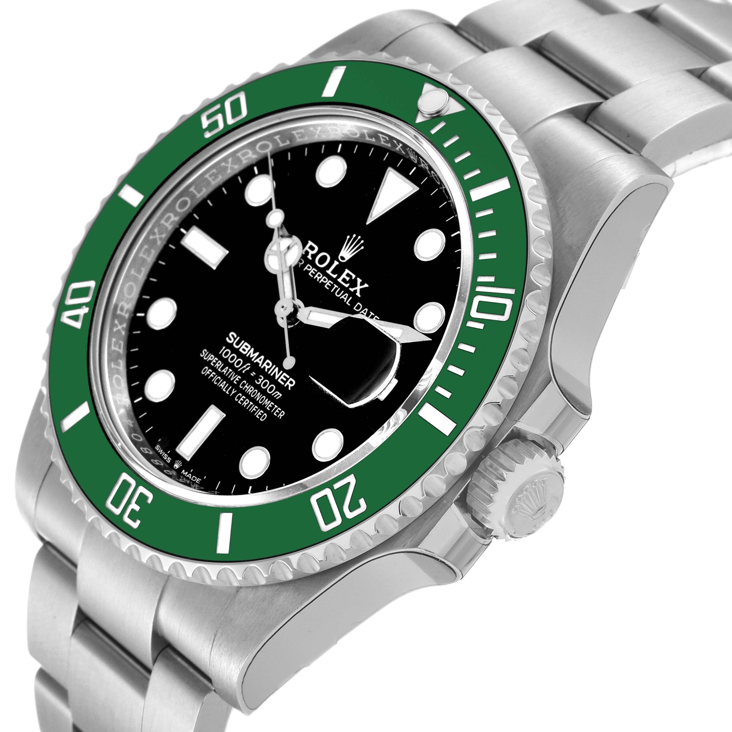 Rolex Submariner Kermit Green Ceramic Bezel Mens Watch 126610LV Box Card
