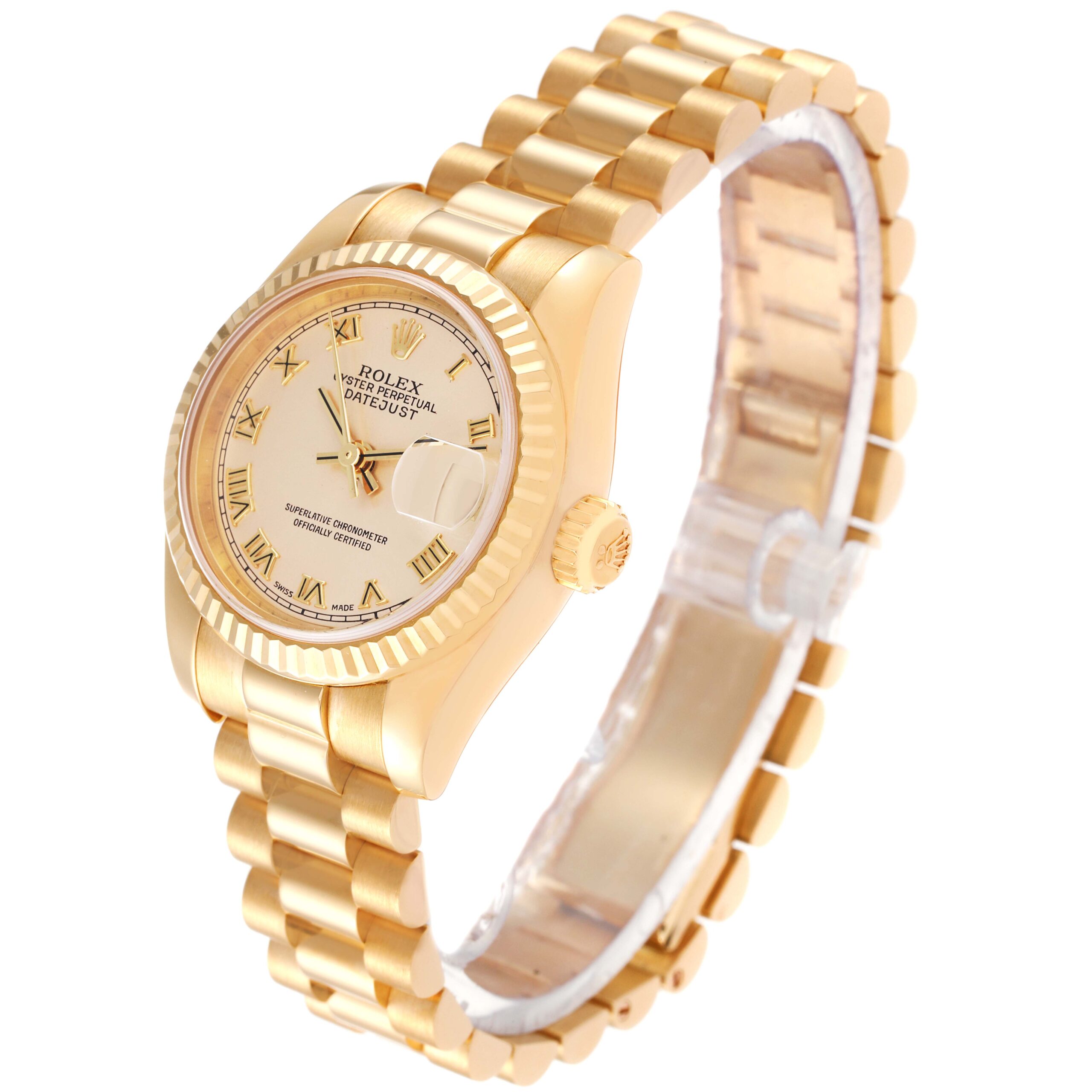 Rolex President Datejust Yellow Gold Ladies Watch 179178