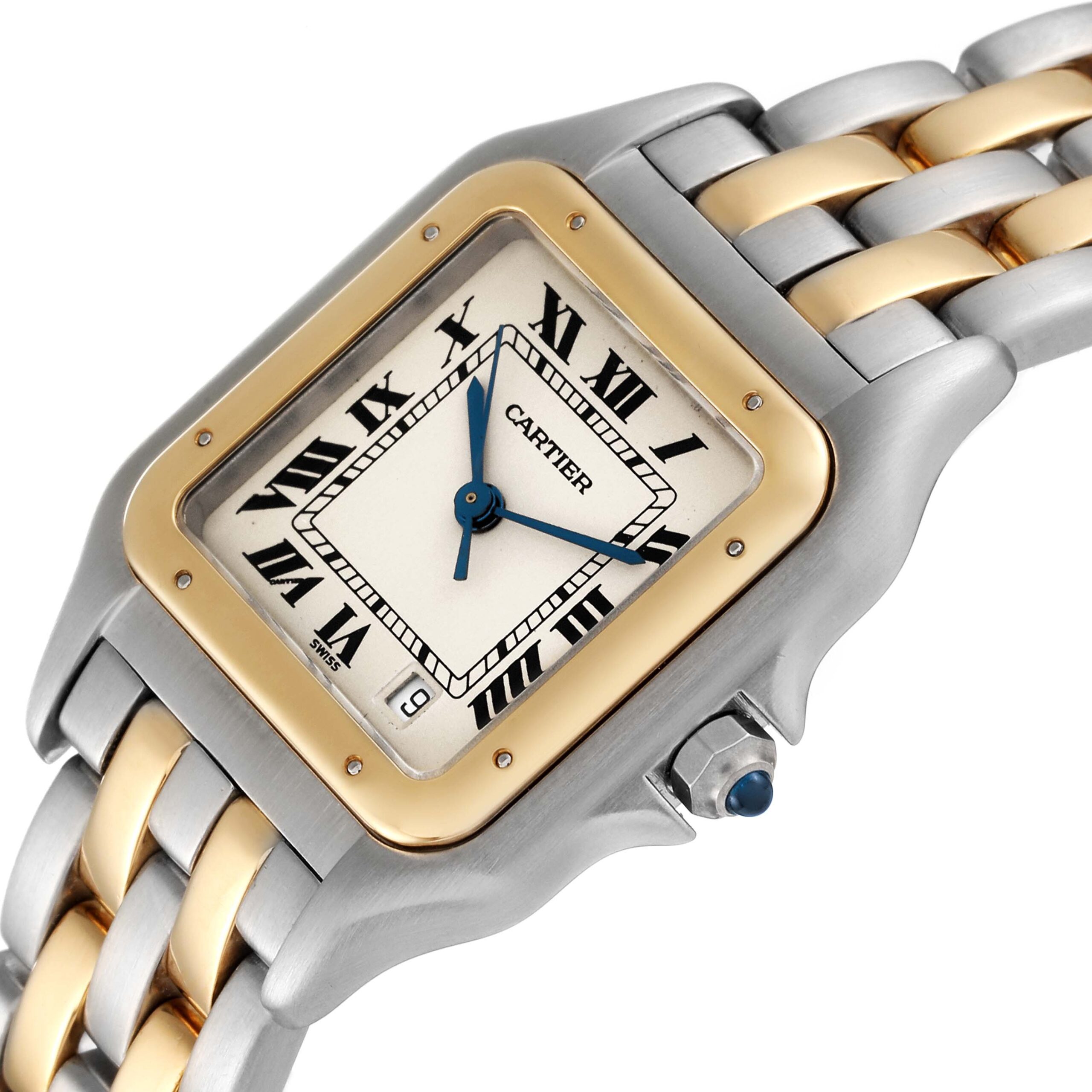 Cartier Panthere Large Steel 18K Yellow Gold Two Row Watch W25028B6