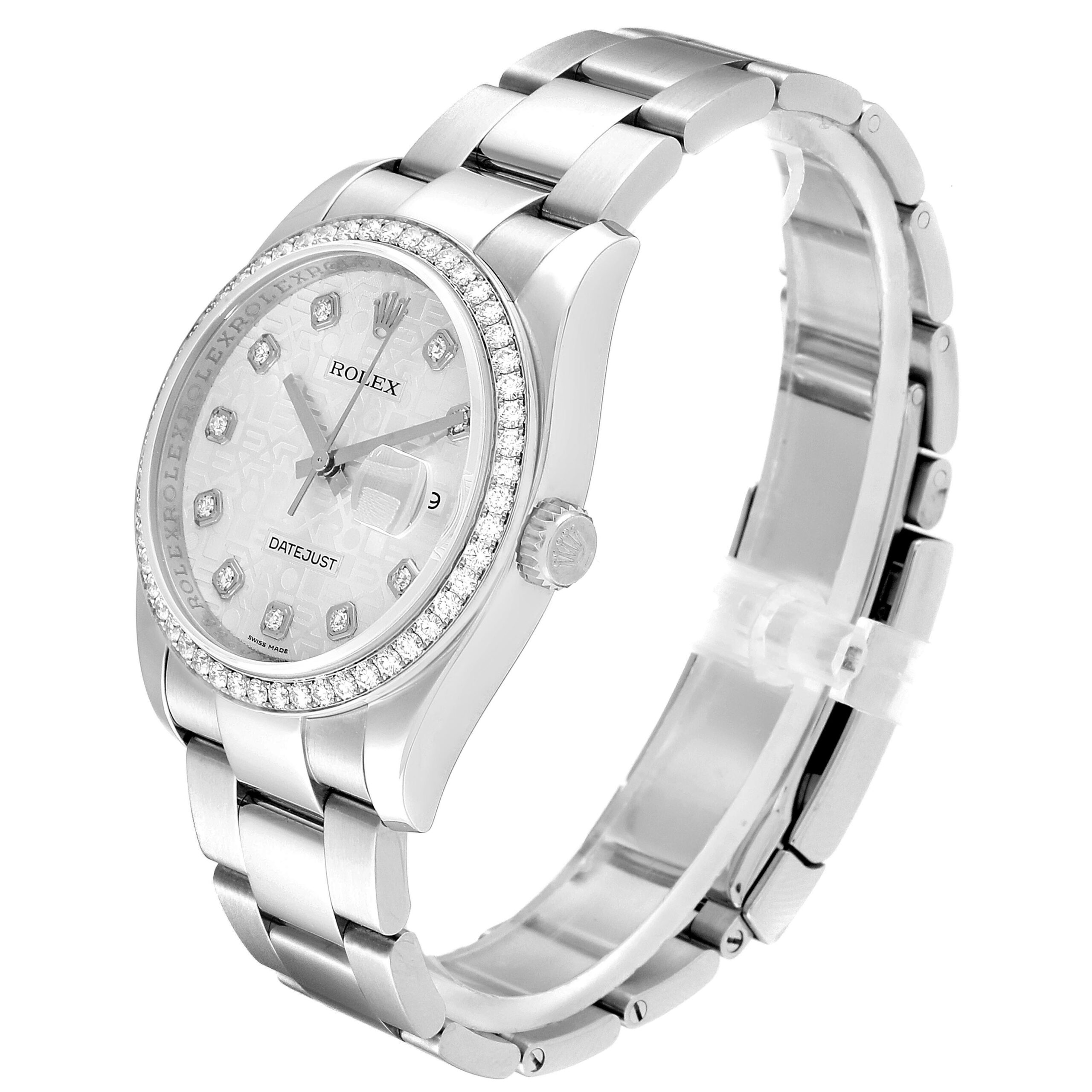 Rolex Datejust Diamond Dial Bezel Steel Mens Watch 116244