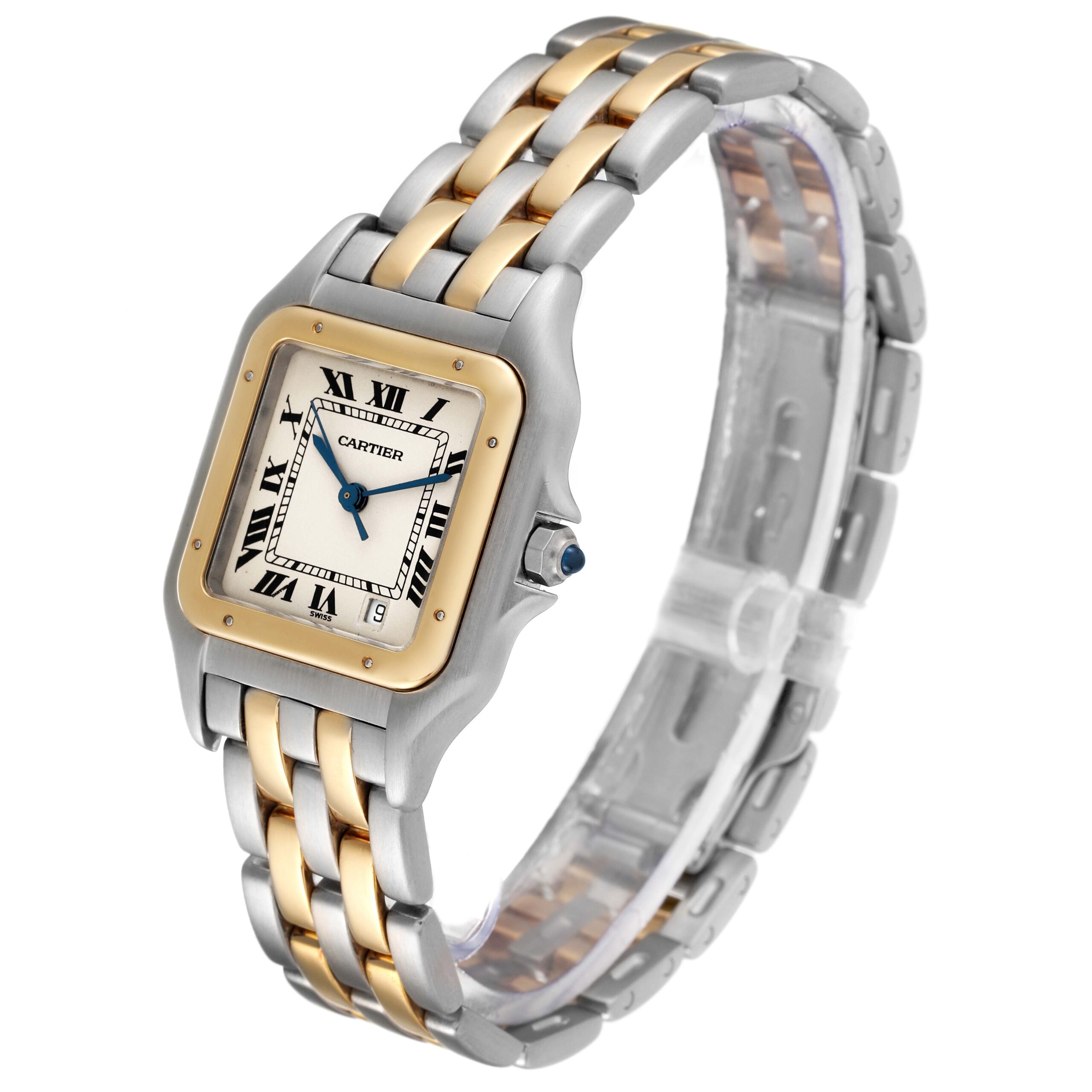 Cartier Panthere Large Steel 18K Yellow Gold Two Row Watch W25028B6