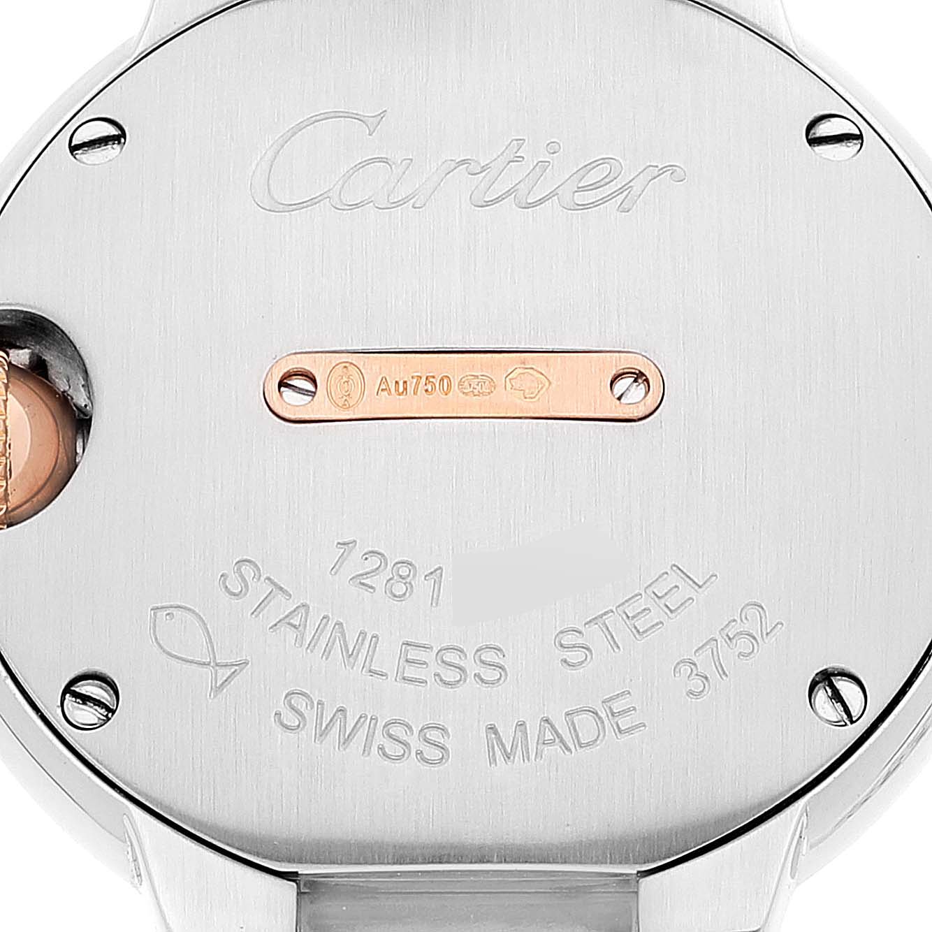 Cartier Ballon Bleu Steel Rose Gold Diamond Ladies Watch W3BB0009 Box Papers