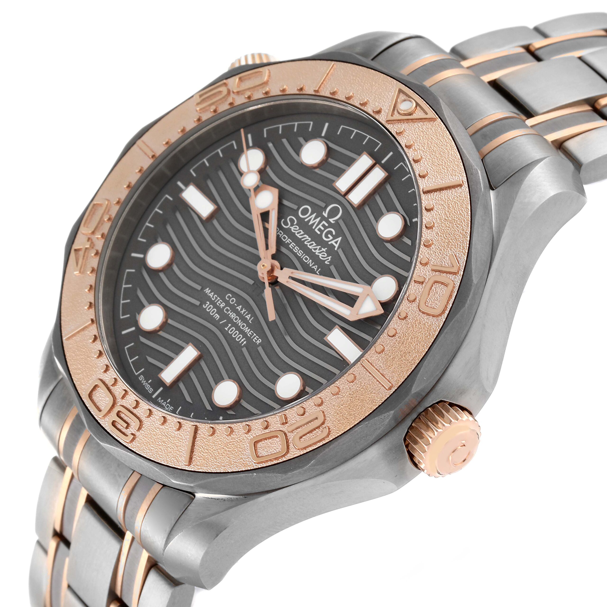 Omega Seamaster Titanium Rose Gold Mens Watch 210.60.42.20.99.001 Box Card