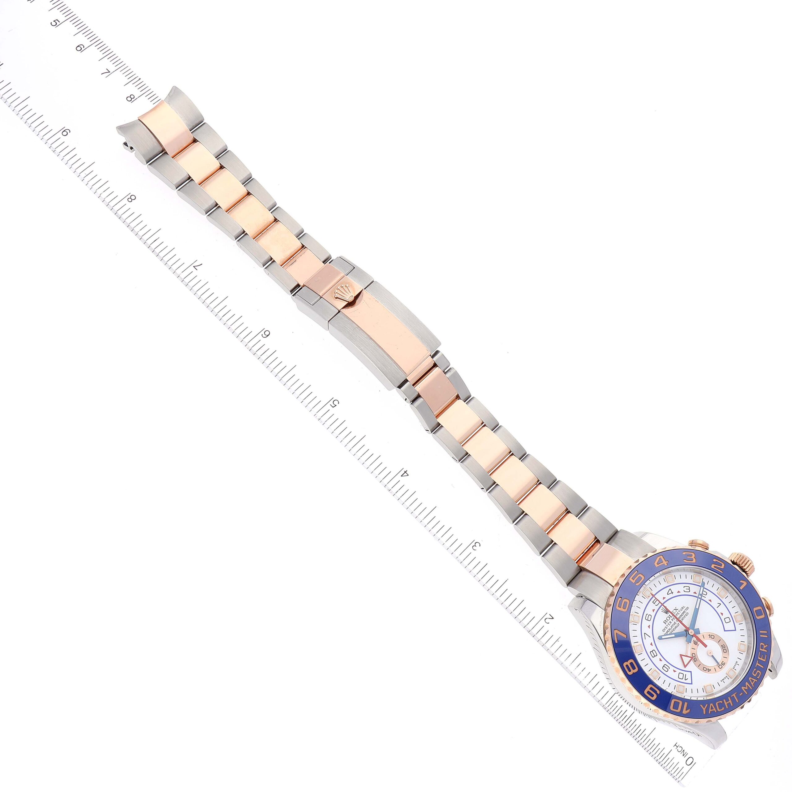 Rolex Yachtmaster II Steel Rose Gold Mens Watch 116681 Box Card