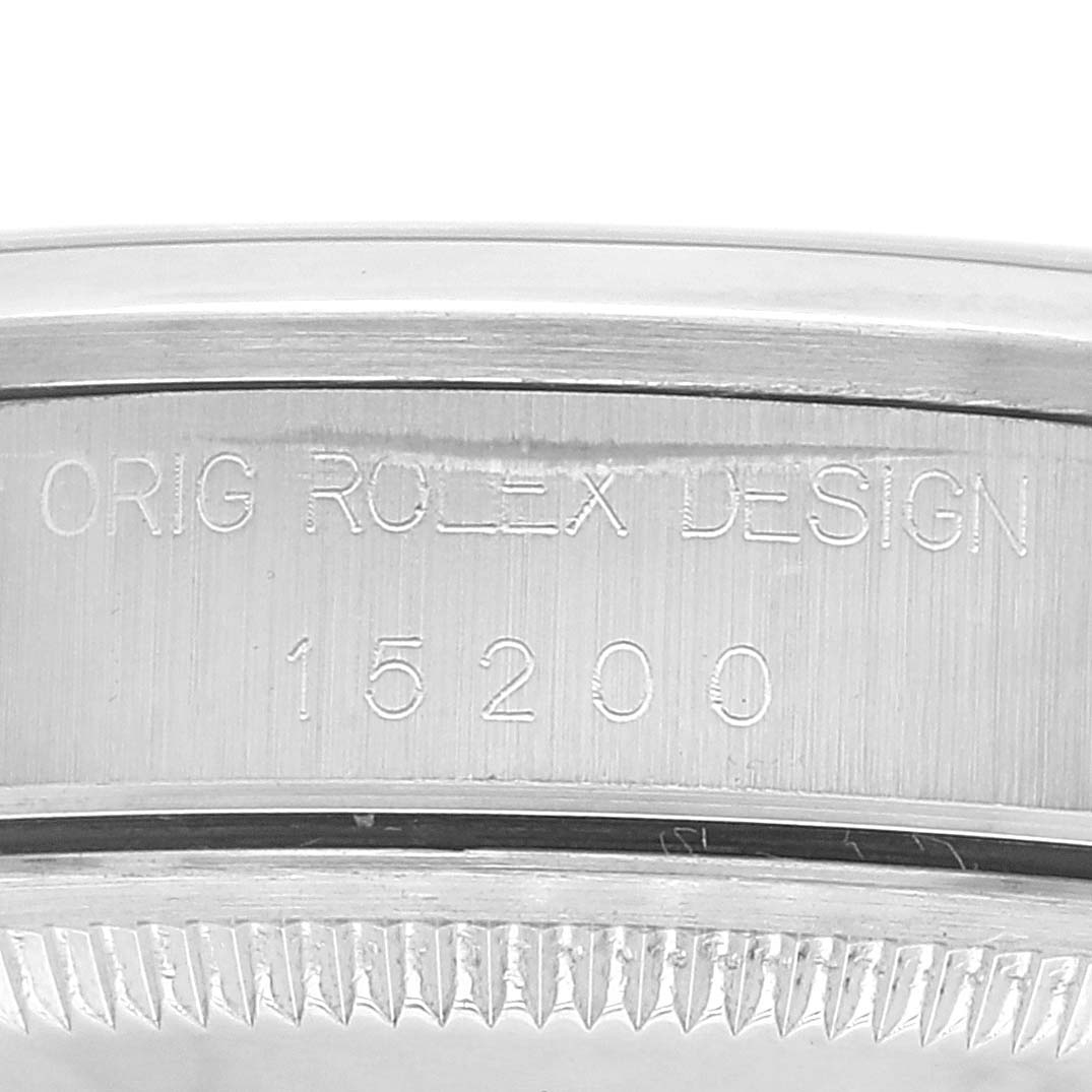 Rolex Date Domed Bezel Oyster Bracelet Steel Mens Watch 15200 Box Papers