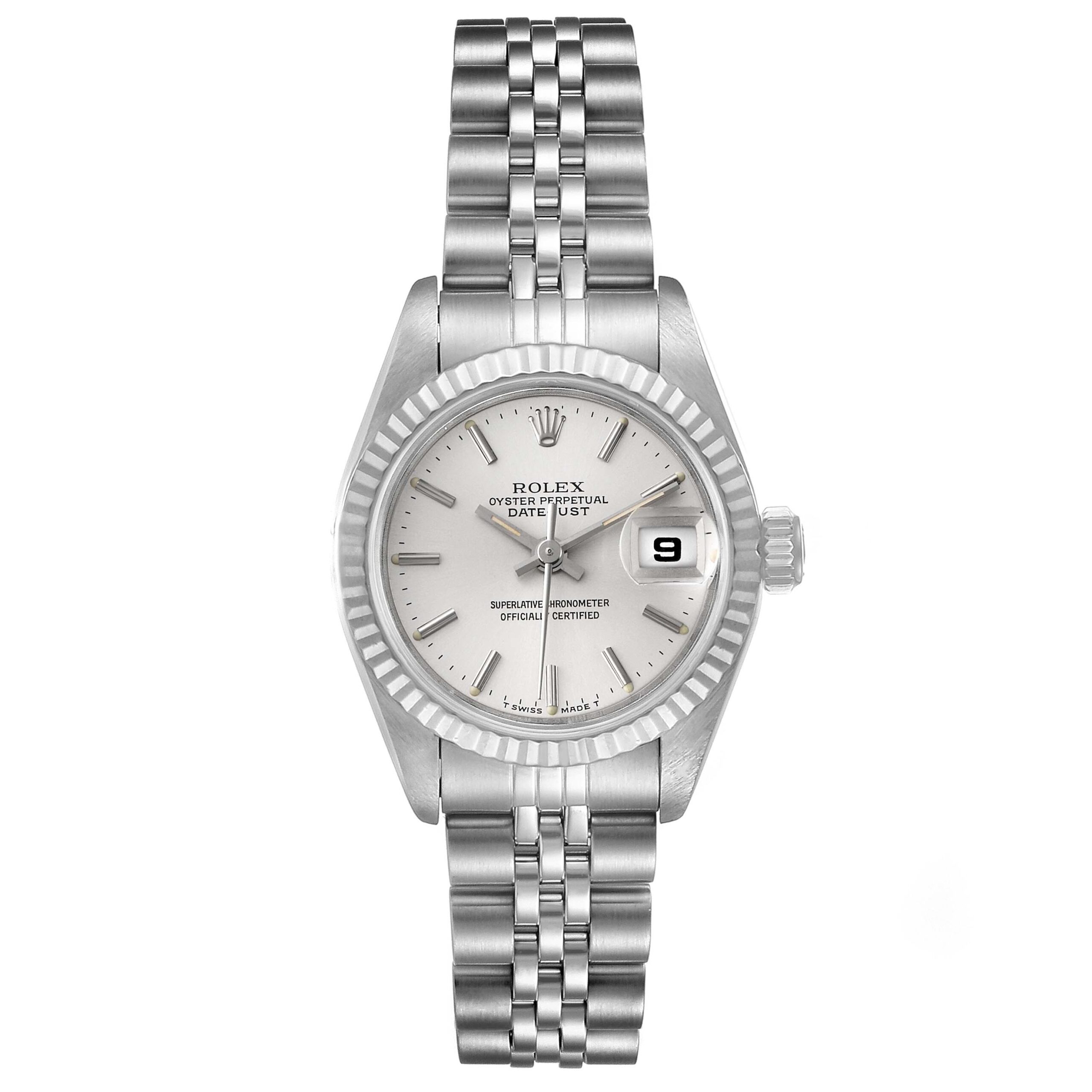 Rolex Datejust Steel White Gold Silver Dial Ladies Watch 69174