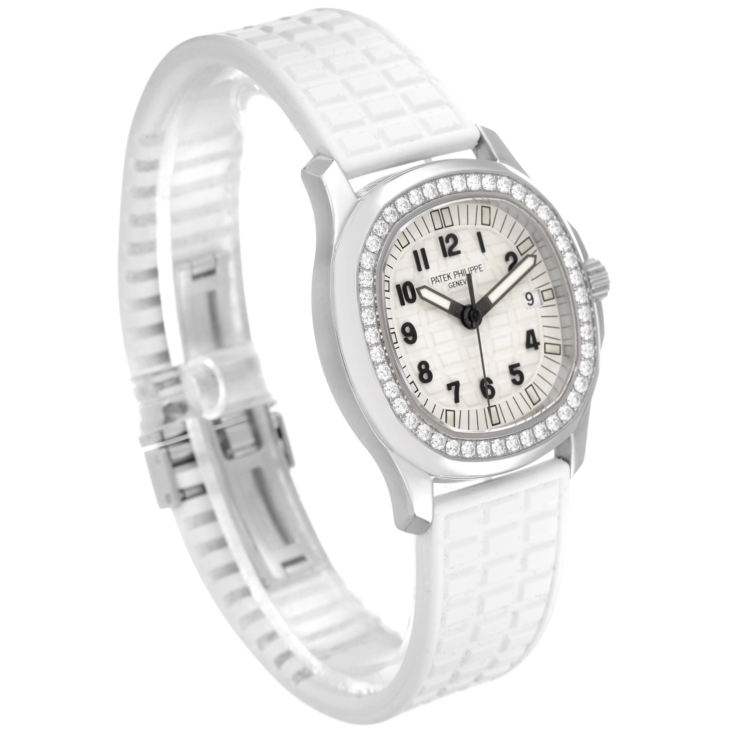 Patek Philippe Aquanaut Steel White Dial Diamond Ladies Watch 5067