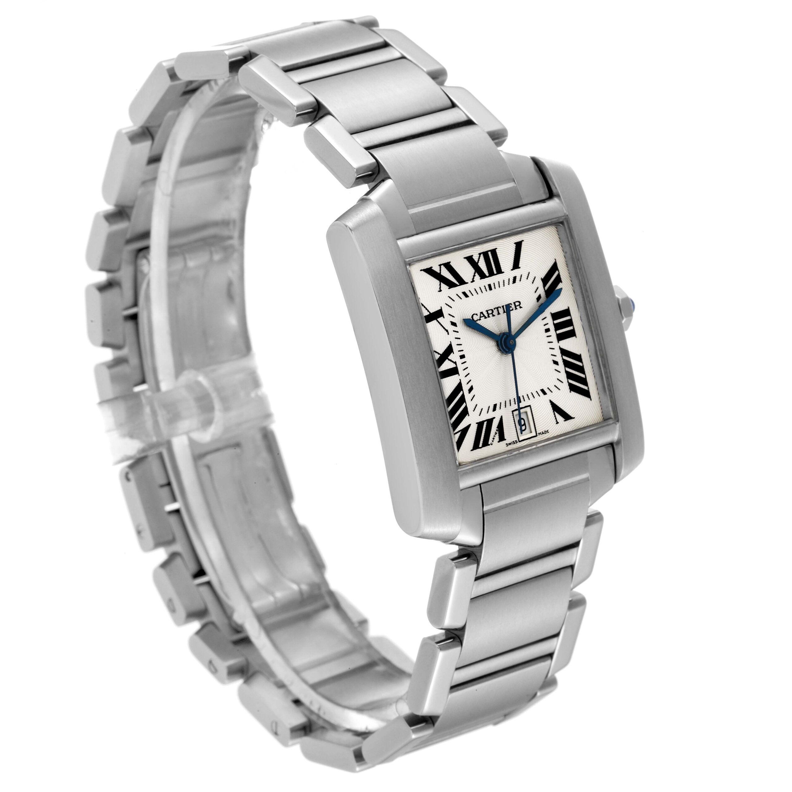 Cartier Tank Francaise Large Automatic Steel Mens Watch W51002Q3