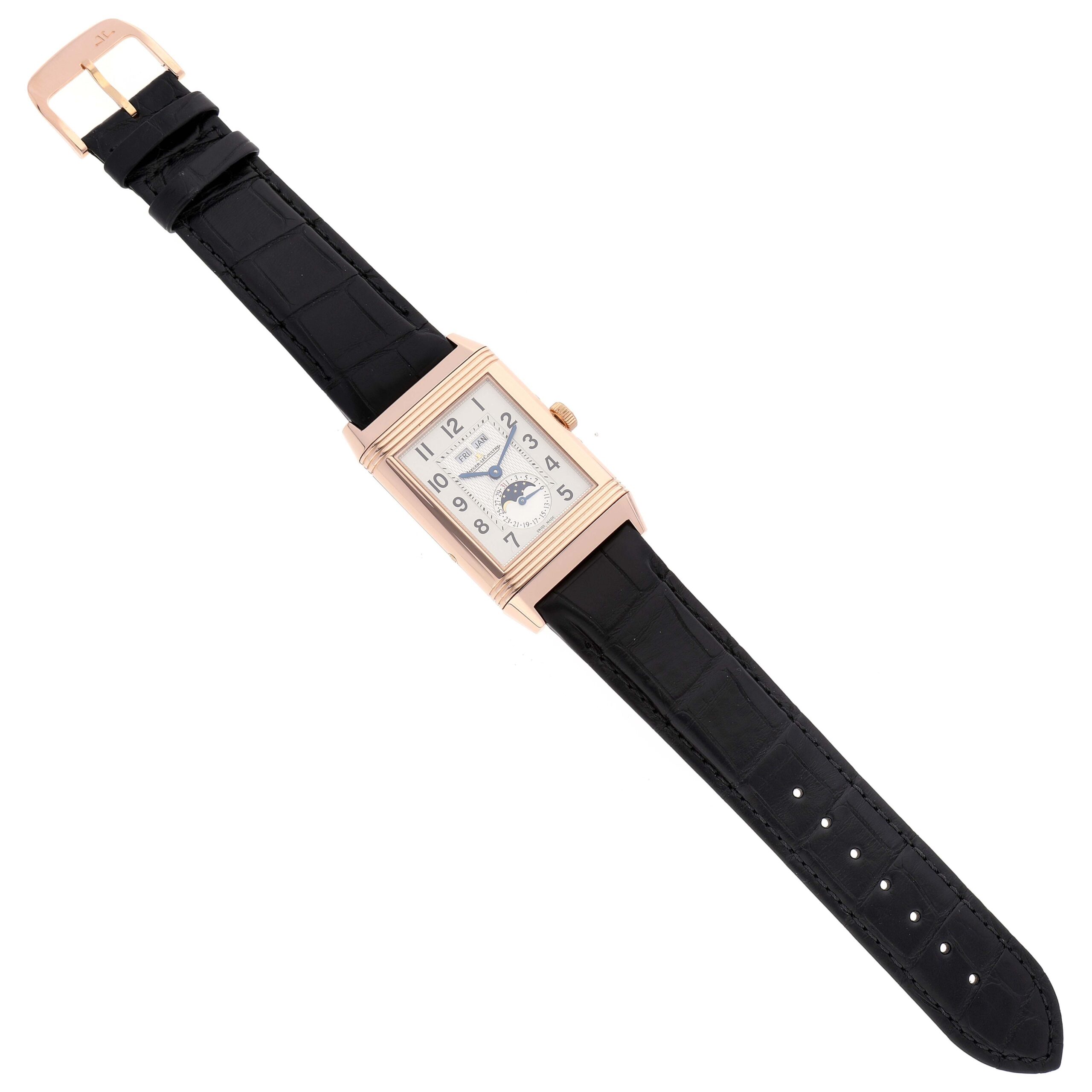 Jaeger LeCoultre Grande Reverso Calendar Moonphase Rose Gold Mens Watch Q3752520