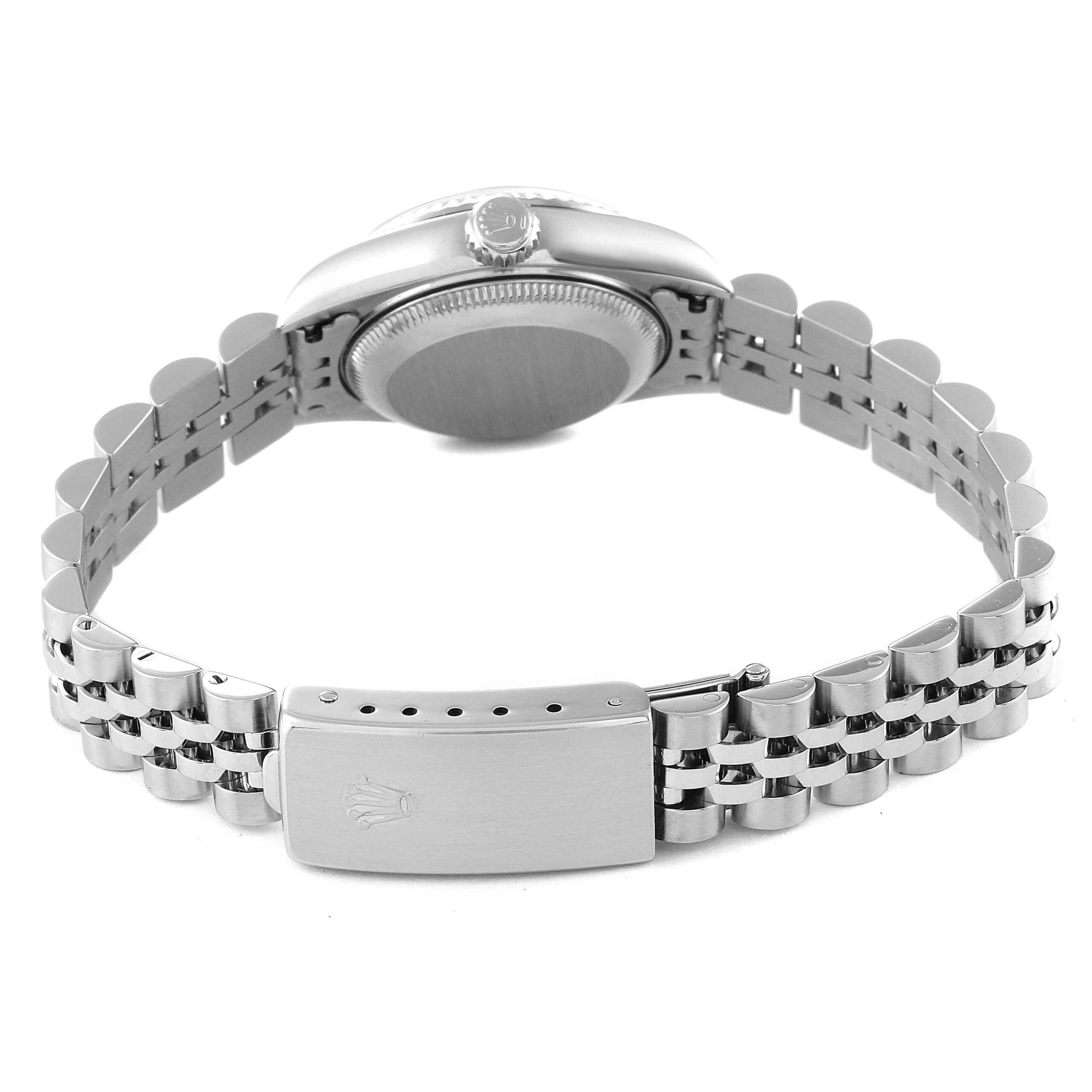 Rolex Datejust Steel White Gold Mother of Pearl Diamond Ladies Watch 79174 Box Papers