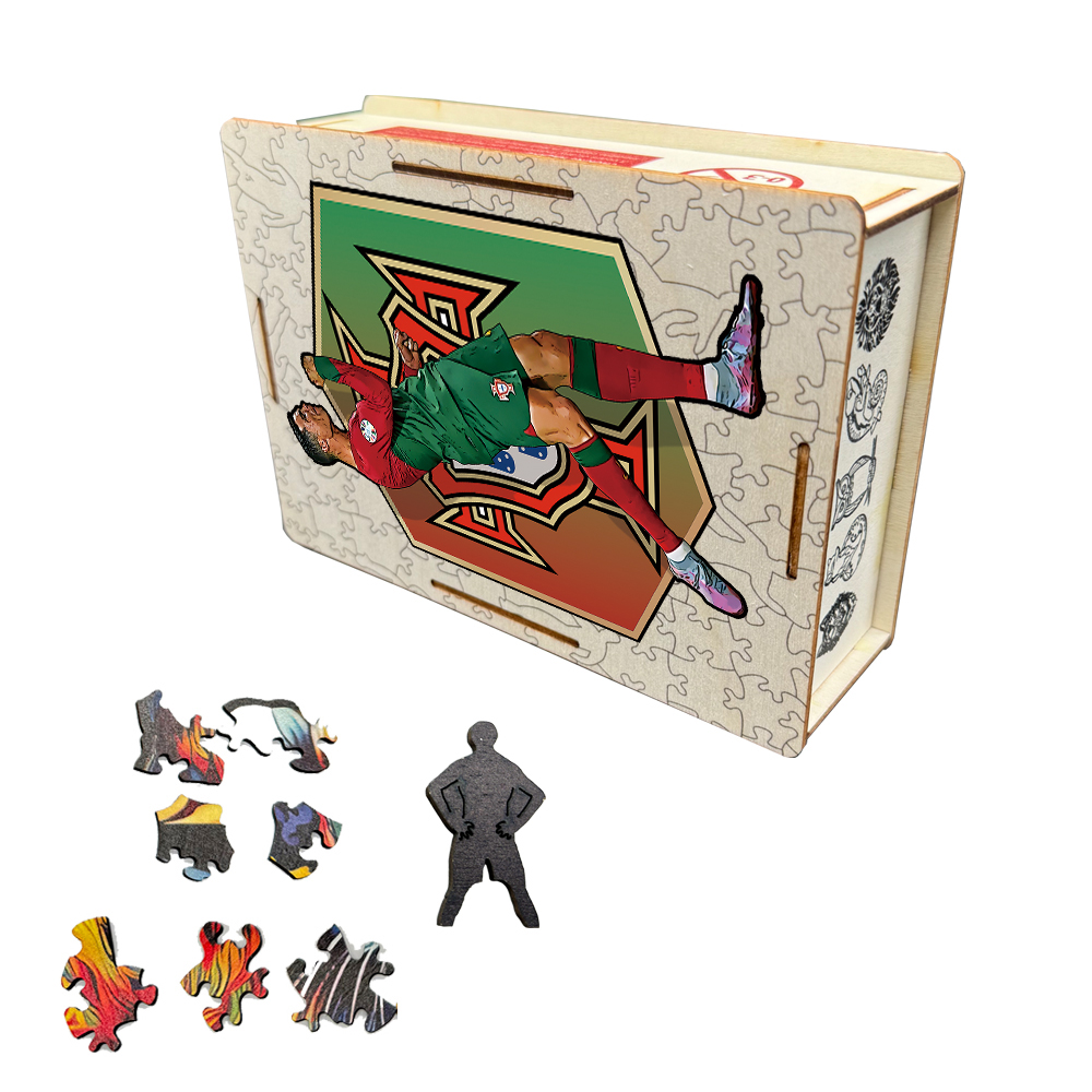 Rio Messi,Cristiano Ronaldo,Bellingham,Alcántara-Football Stars Wooden Puzzle
