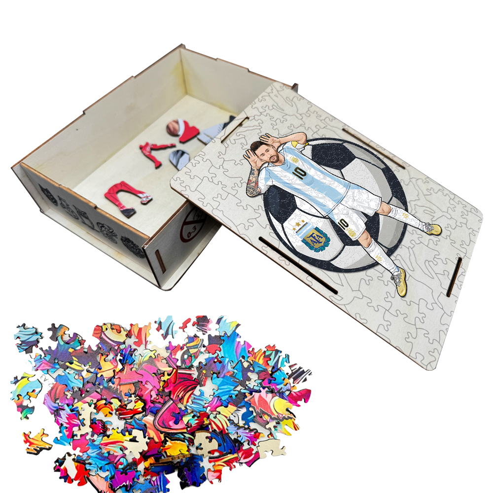 Rio Messi,Cristiano Ronaldo,Bellingham,Alcántara-Football Stars Wooden Puzzle