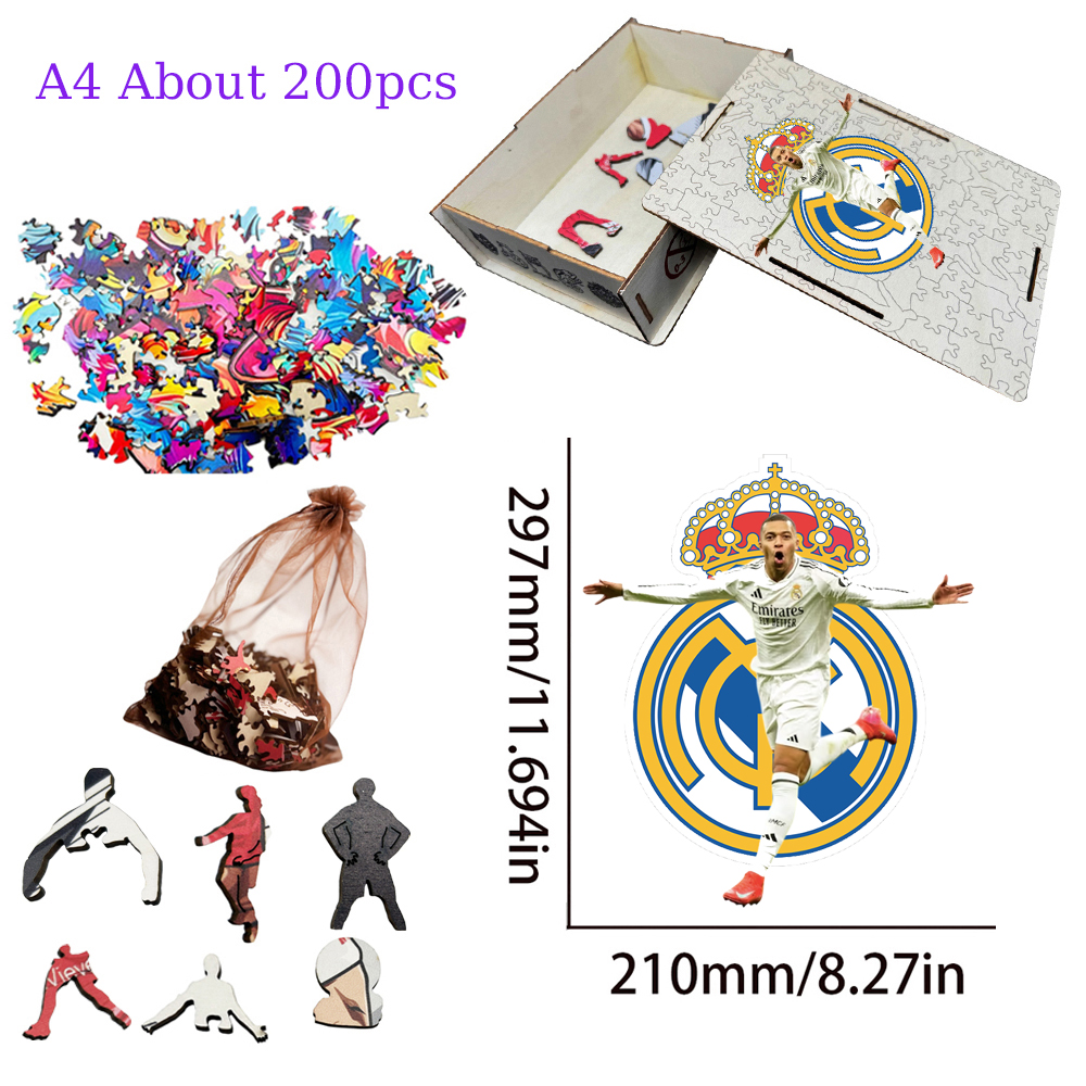 Kylian Mbappé-Football Stars Wooden Puzzle