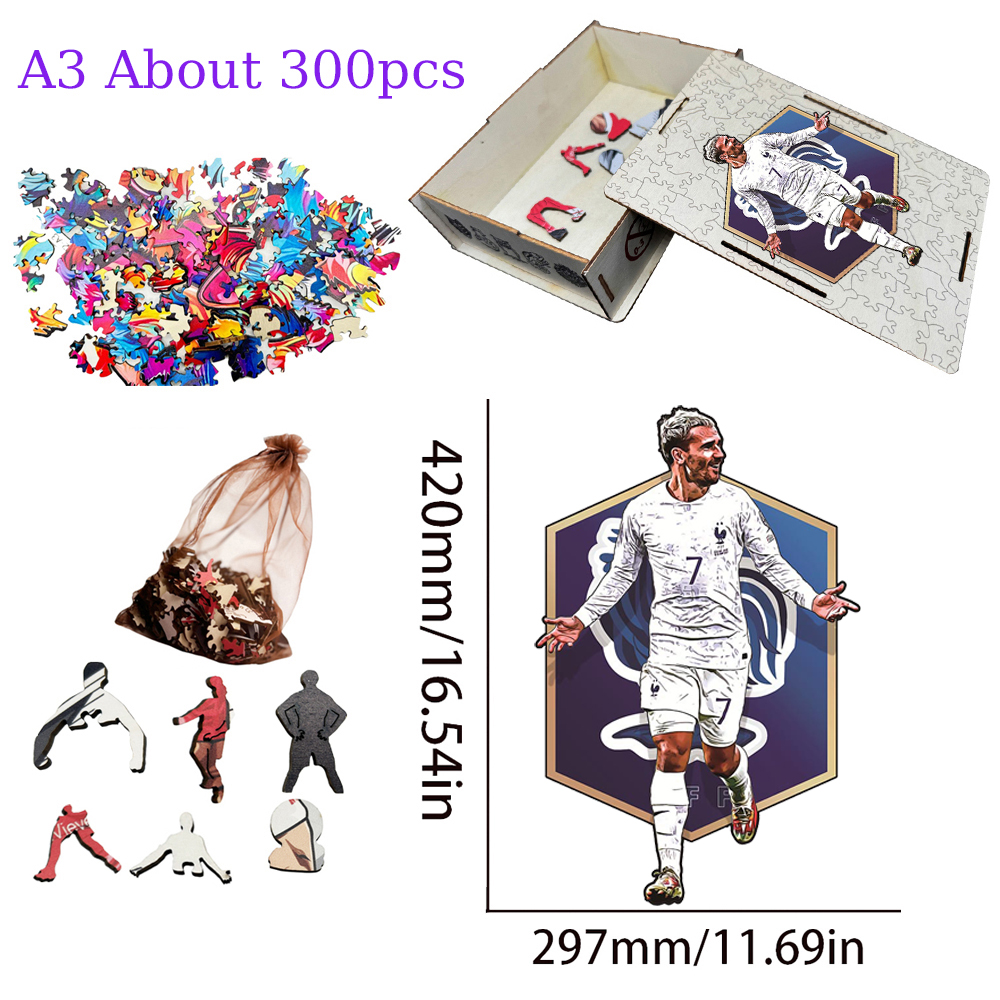Virgil van Dijk,Antoine Griezmann-Football Stars Wooden Puzzle