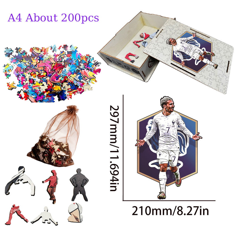 Virgil van Dijk,Antoine Griezmann-Football Stars Wooden Puzzle
