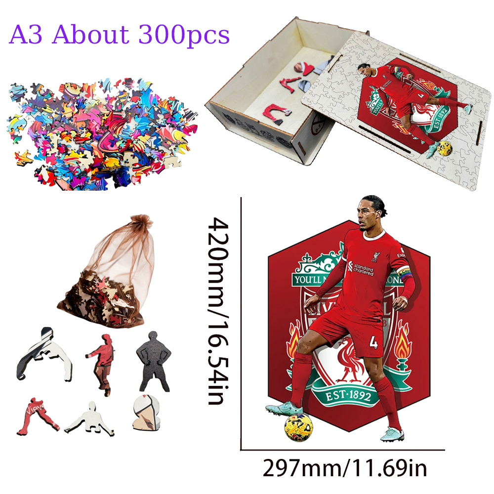 Virgil van Dijk,Antoine Griezmann-Football Stars Wooden Puzzle