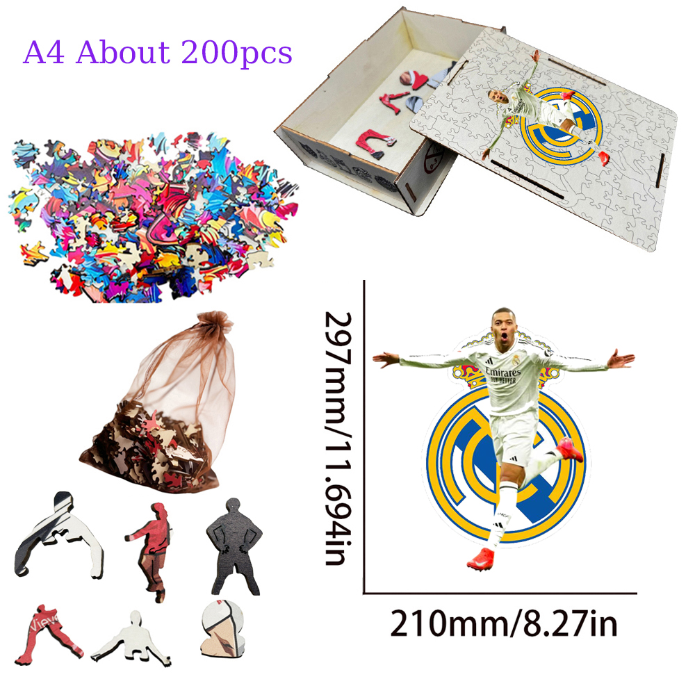 Kylian Mbappé-Football Stars Wooden Puzzle