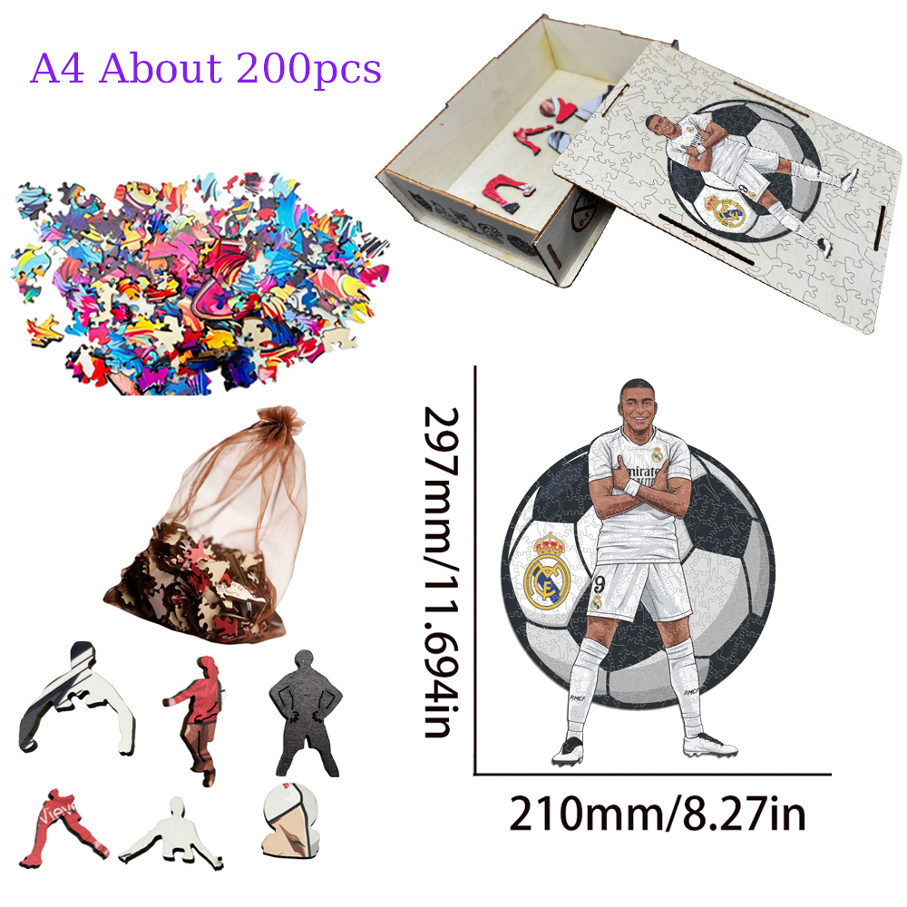 Kylian Mbappé-Football Stars Wooden Puzzle