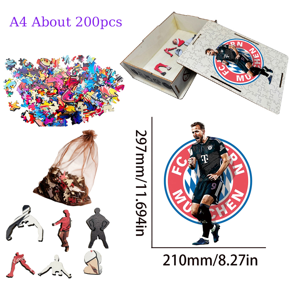 Lionel Messi,Erling Haaland-Football Stars Wooden Puzzle