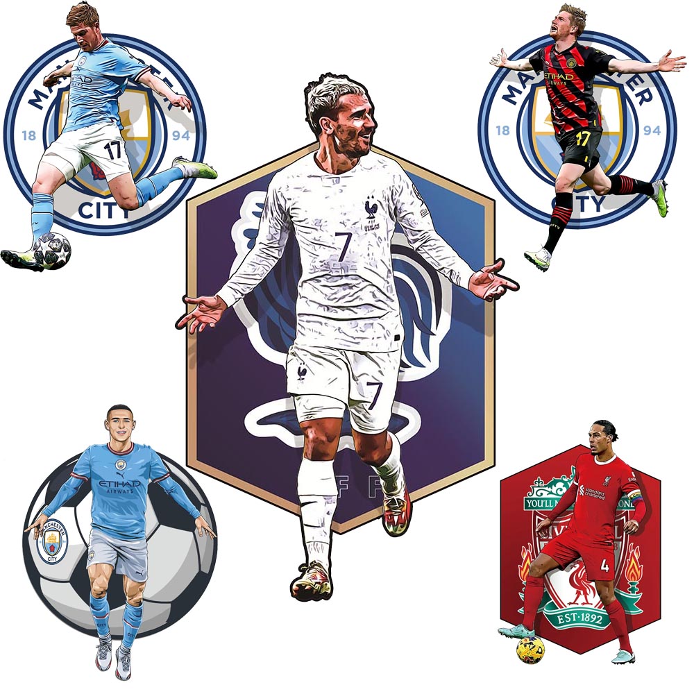 Virgil van Dijk,Antoine Griezmann-Football Stars Wooden Puzzle