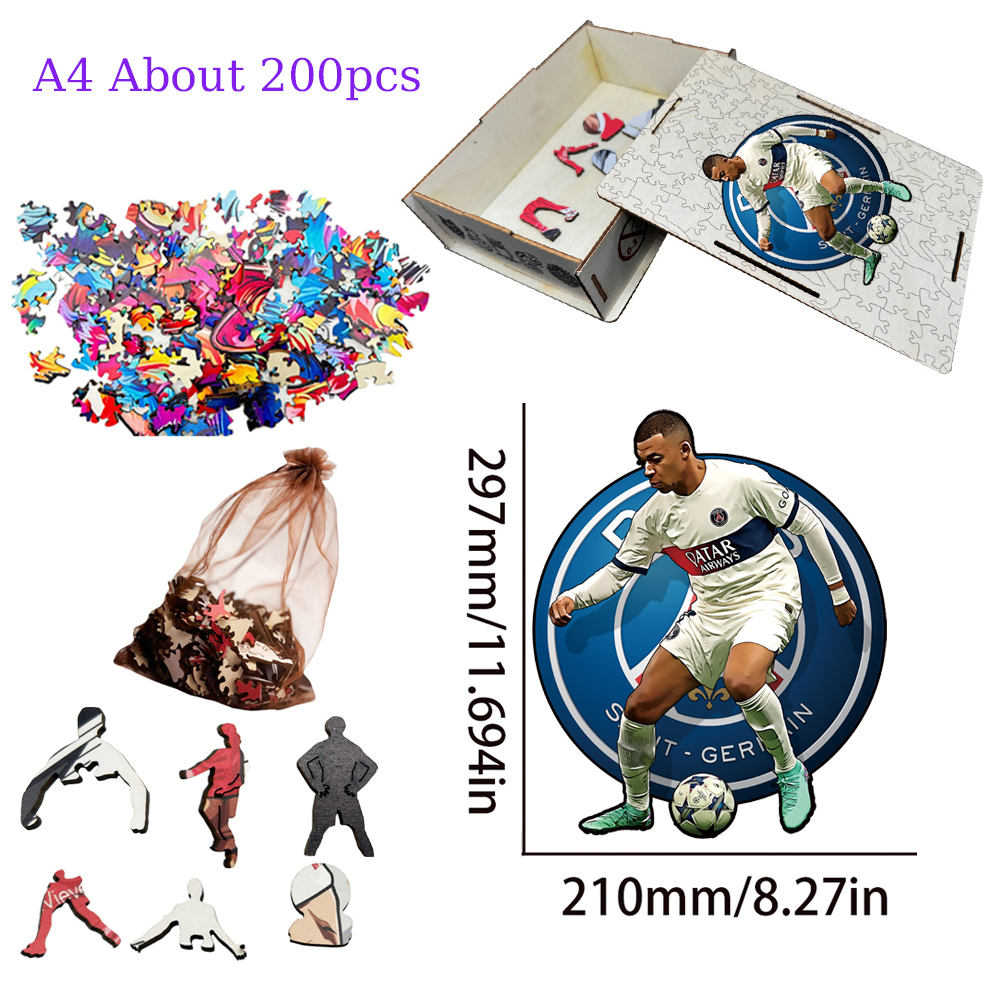 Kylian Mbappé-Football Stars Wooden Puzzle