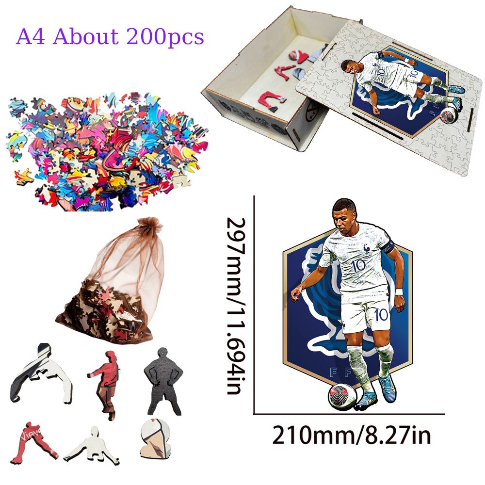 Kylian Mbappé-Football Stars Wooden Puzzle