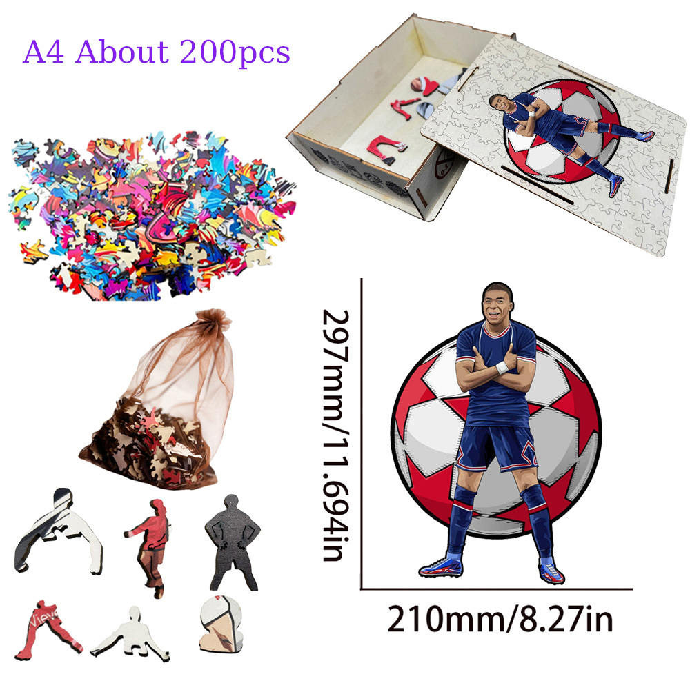 Kylian Mbappé-Football Stars Wooden Puzzle