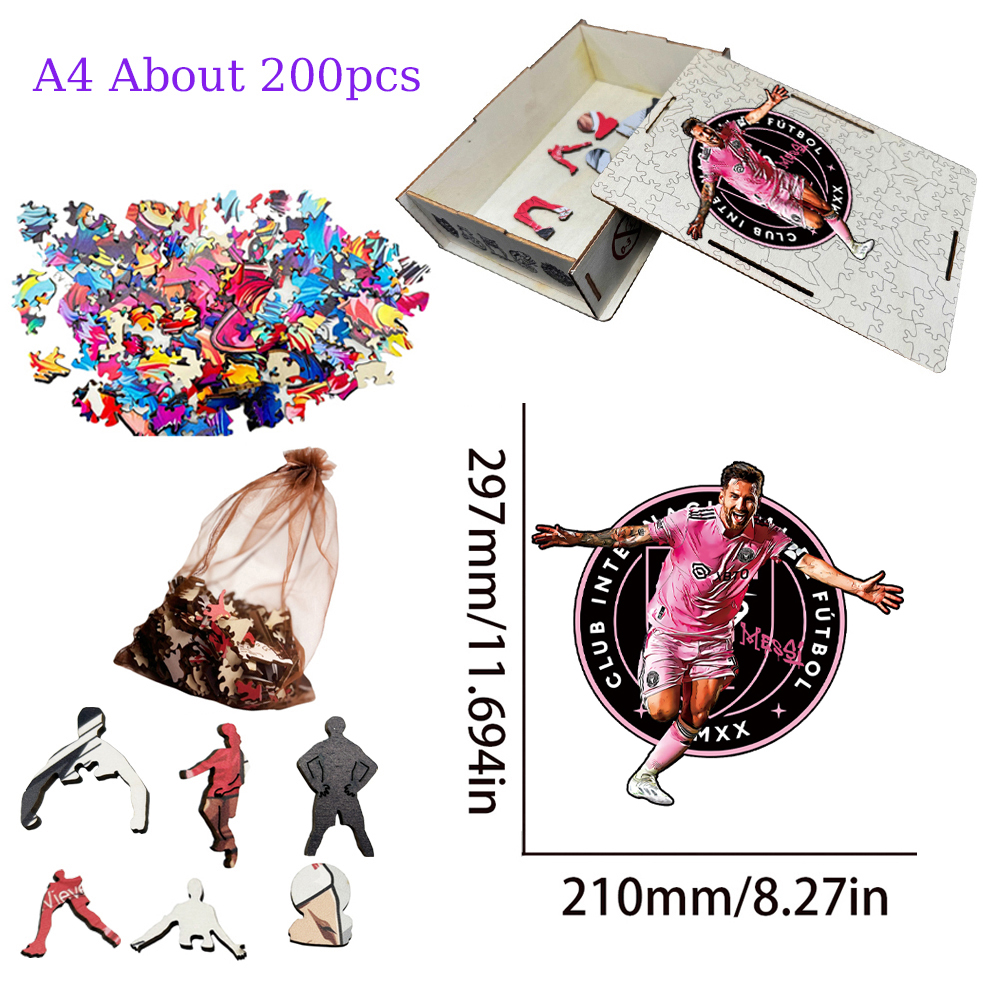 Lionel Messi-Football Stars Wooden Puzzle