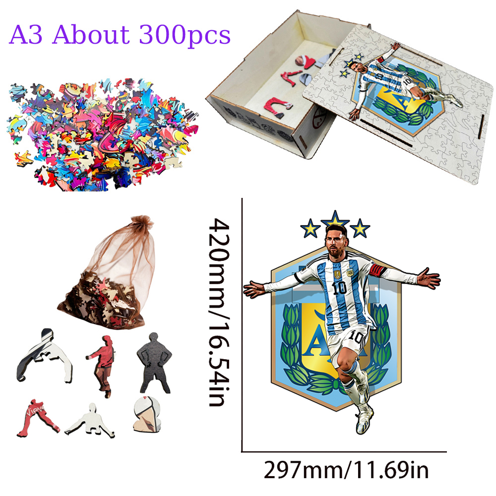 Lionel Messi-Football Stars Wooden Puzzle